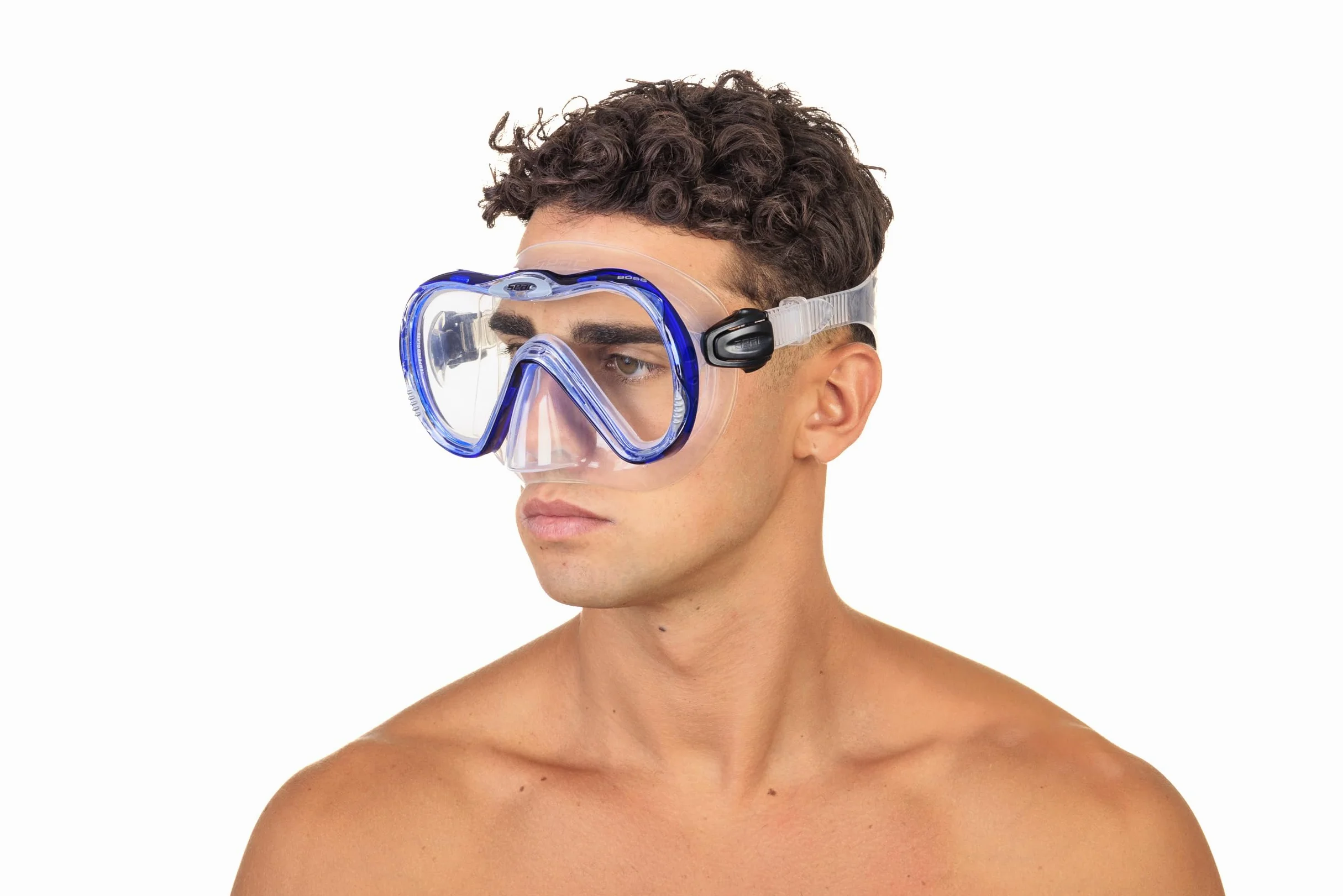 SEAC Set bis Boss Dry - Set de Silicona para Buceo y Snorkel con Máscara y Snorkel con Sistema Dry Top y Válvula de Purga Unisex Adulto