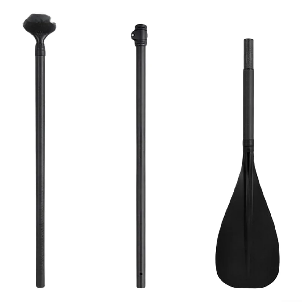 Remo de semicarbono, fibra de carbono ligera para remo de kayak, ajustable 130-165 cm para niños menores de 1,55 m, agarre ergonómico para surf y deportes acuáticos