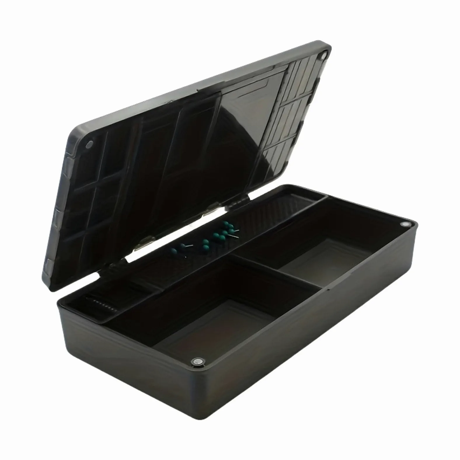 Caja de aparejos de pesca con pasador de aparejo, caja de almacenamiento de aparejos de pesca, contenedor de accesorios de pesca, caja de almacenamiento fácil de transportar