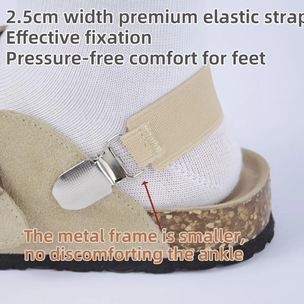 Zapatos elásticos correas de talón antideslizantes con broche de clip cordones anchos