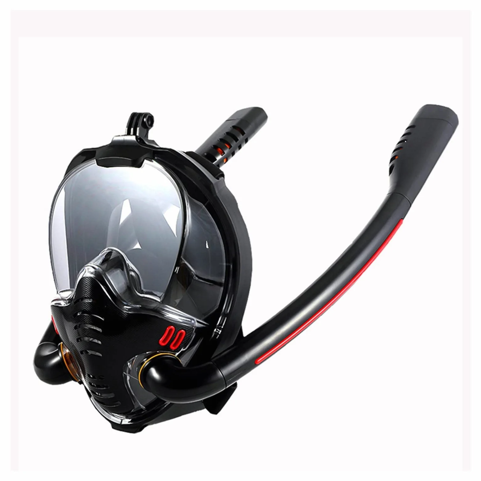 Respiracion bajo el agua Máscara De Esnórquel For Adultos, Máscara De Buceo De Cara Completa Antiniebla Subacuática, Gafas De Buceo, Equipo De Buceo For Natación Estabilidad ultraalta(Full Black,S/M)