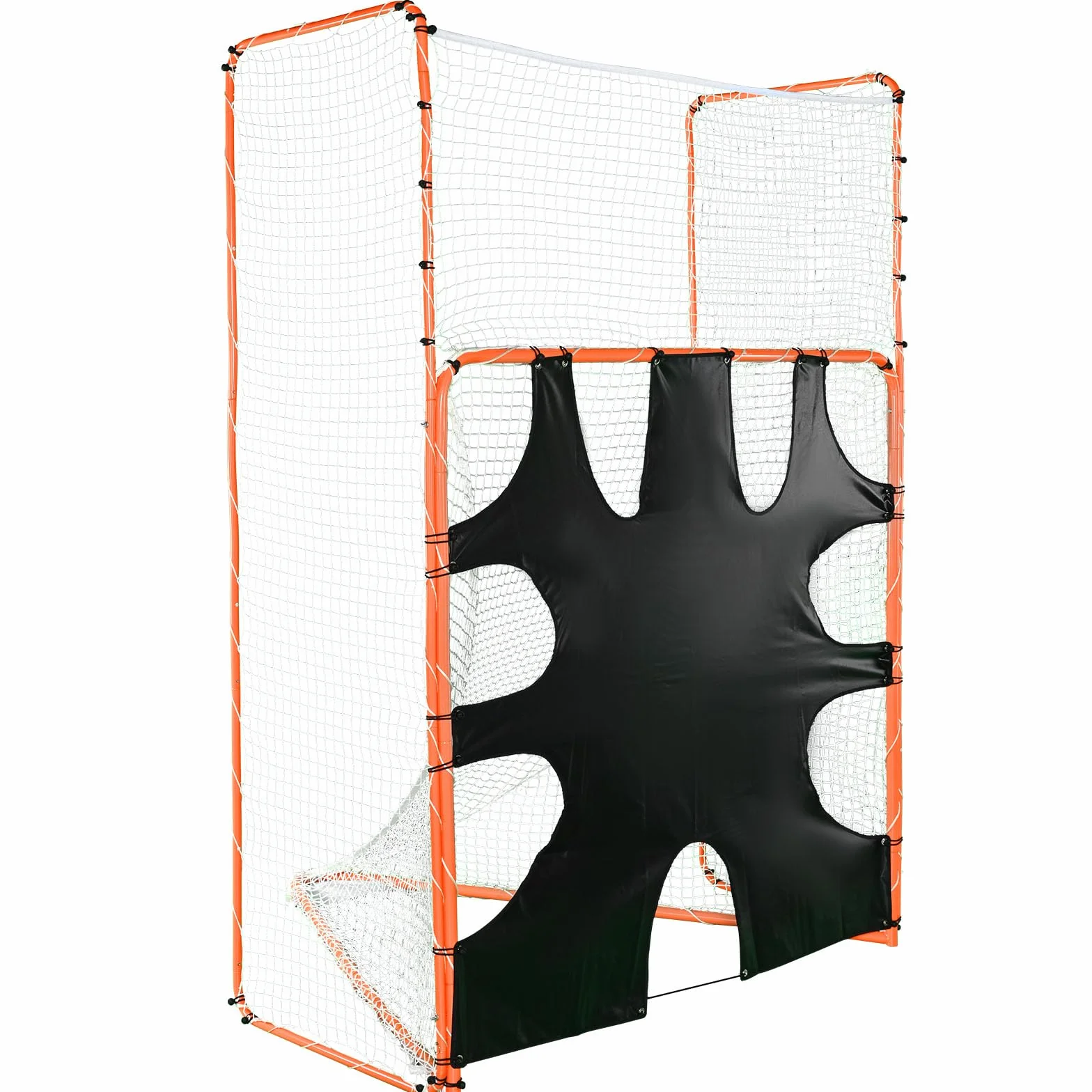VEVOR Portería de Lacrosse 3 en 1 con Red de Espalda y Rebotador Jaula de Lacrosse 3,6x2,8m Equipos de Entrenamiento de Fácil Instalación en Patio Trasero, Jardín, Parque al Aire Libre para Jóvenes