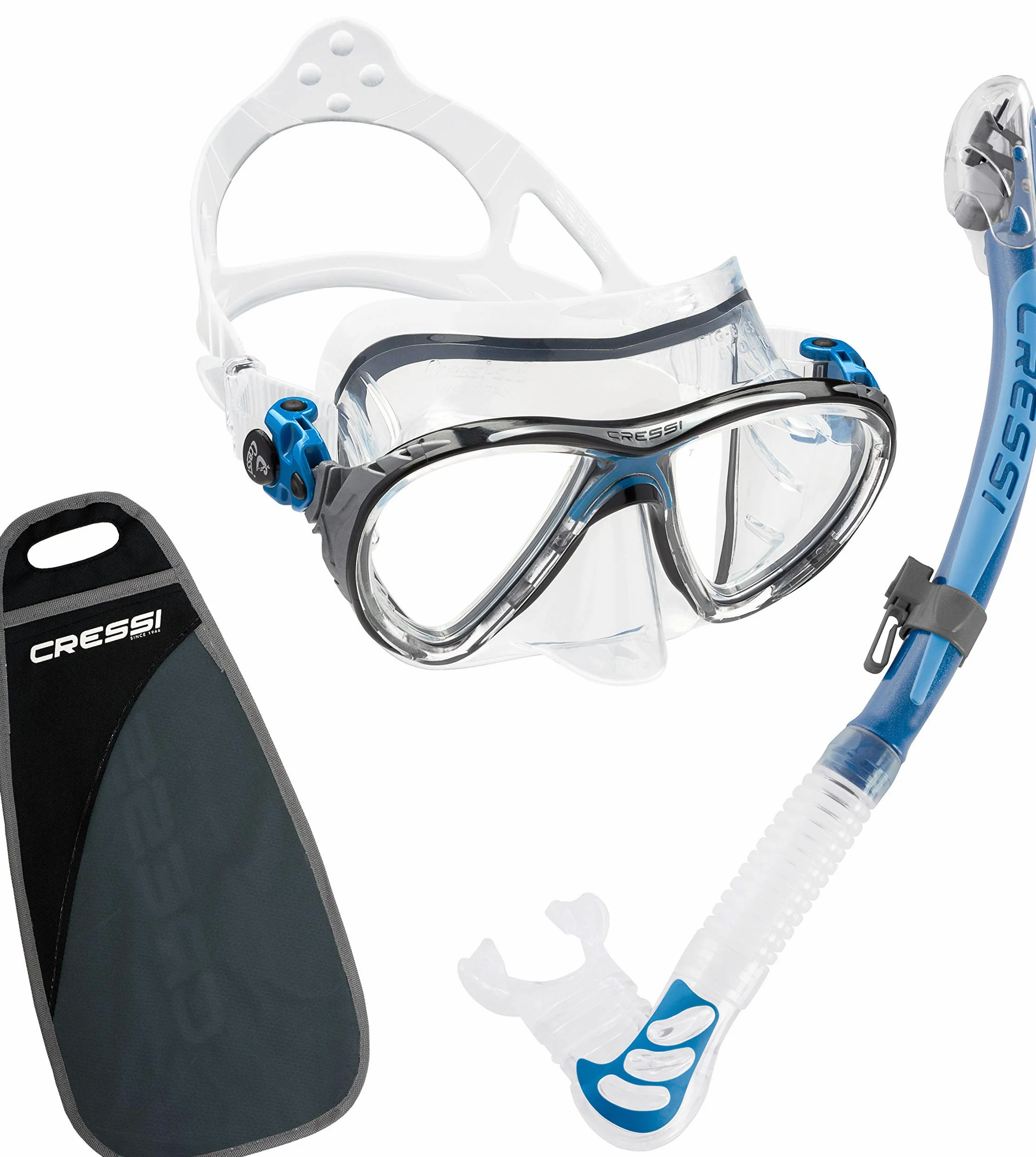 Cressi Big Eyes EVO & Alpha seco, Premium Calidad Profesional – Juego de esnórquel para Adultos, Fabricado en Italia por Cressi: Calidad Desde 1946