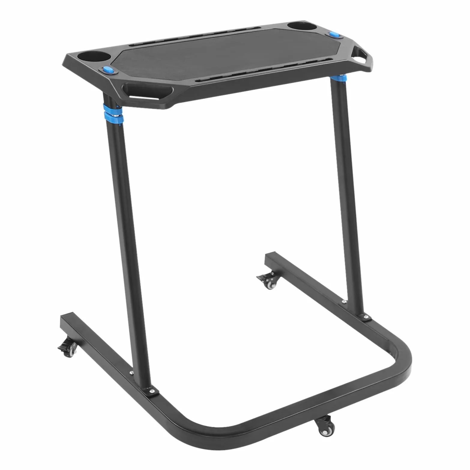 Mesa de bicicleta para entrenamiento en interiores, 8 niveles, altura regulable hasta 50 kg, con ruedas bloqueables, 71 x 35 cm