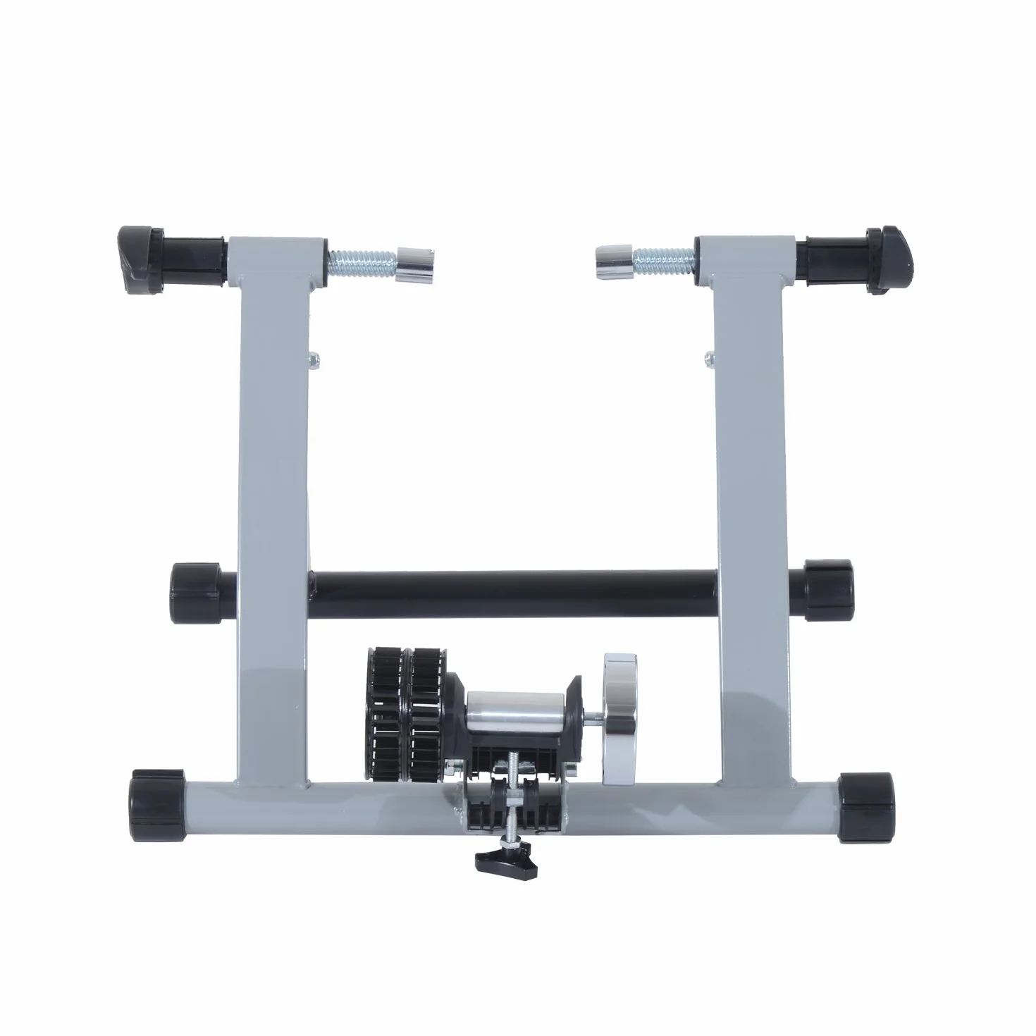 HOMCOM Rodillo de Entrenamiento Magnético para Bicicleta Cicloentrenador Plegable 54,5x47,2x39,1cm Plata y Negro
