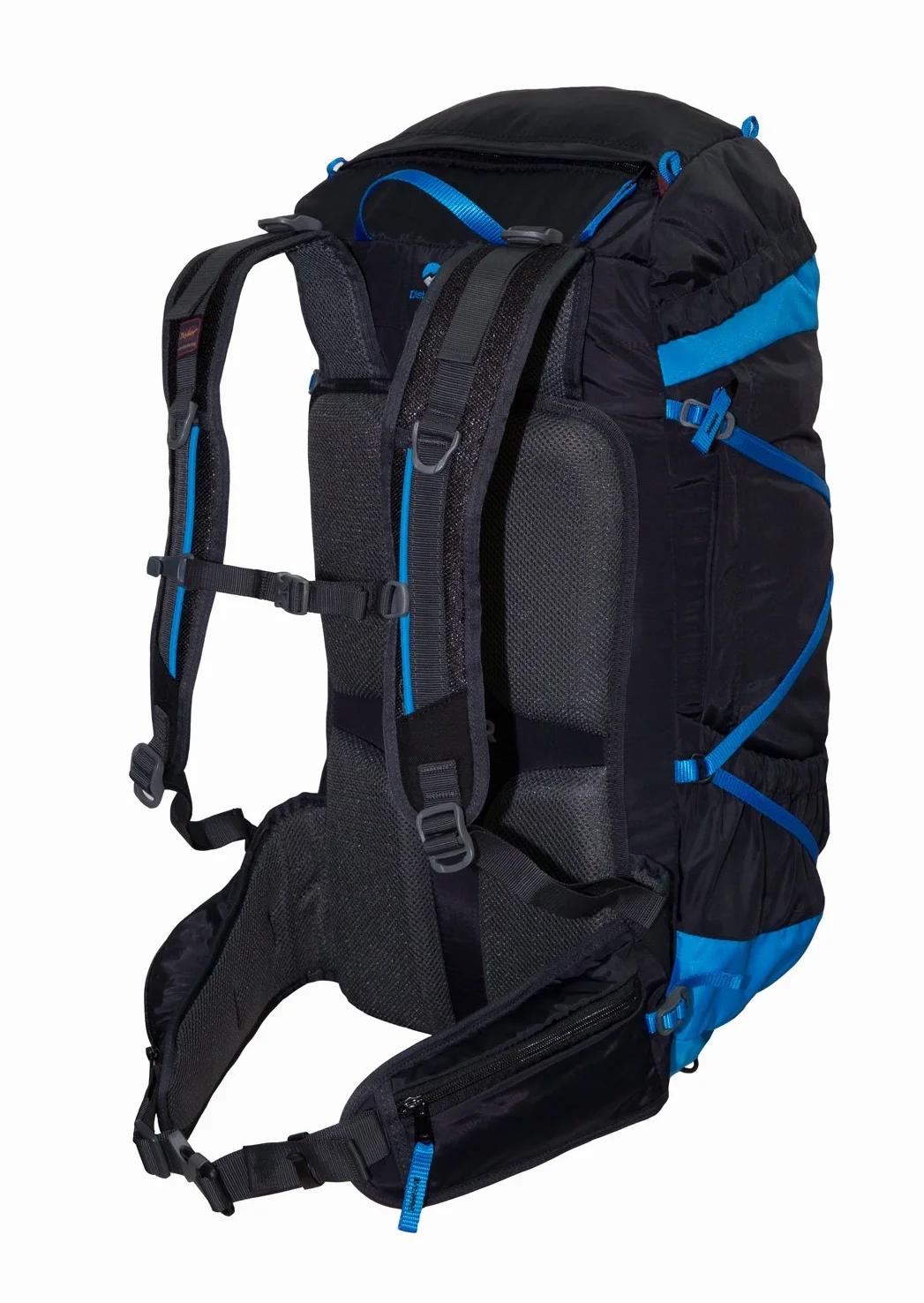 tashev Ultra Ligera 920 g. Pesado para senderismo (40 L Distance 40 Trekking Mochila con sistema de hidratación (fabricado en Europa), Distance 40L, Schwarz & Blau