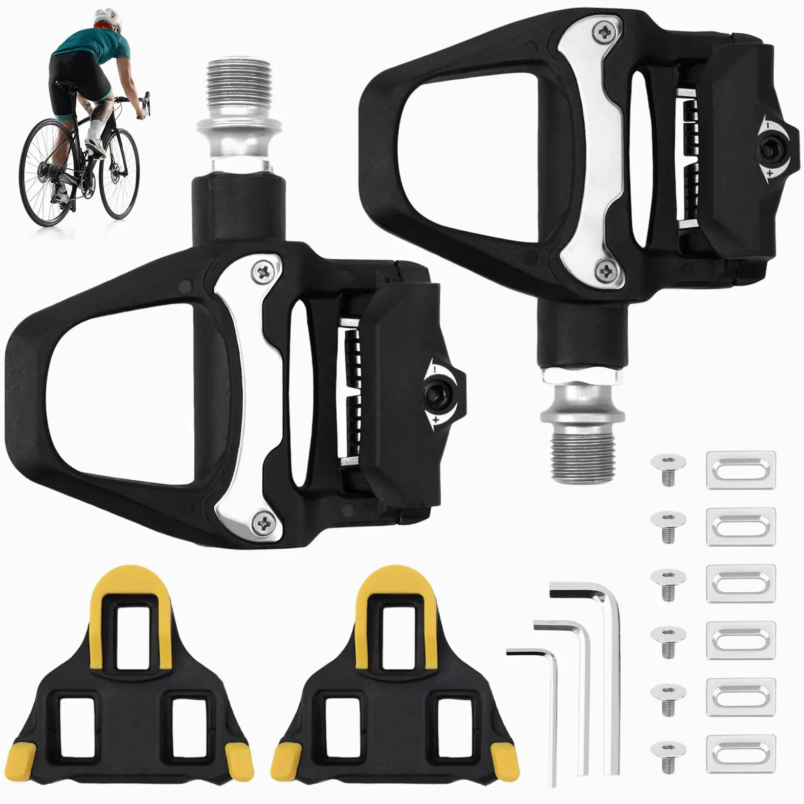 LPZMPZ Pedales de bicicleta antideslizantes compatibles con Shimano SPD SL Pedales SDP sin clic con rodamientos de bolas de 9/16 pulgadas para MTB Gravel SDS Pedales Click sin clip Pedales de carreras