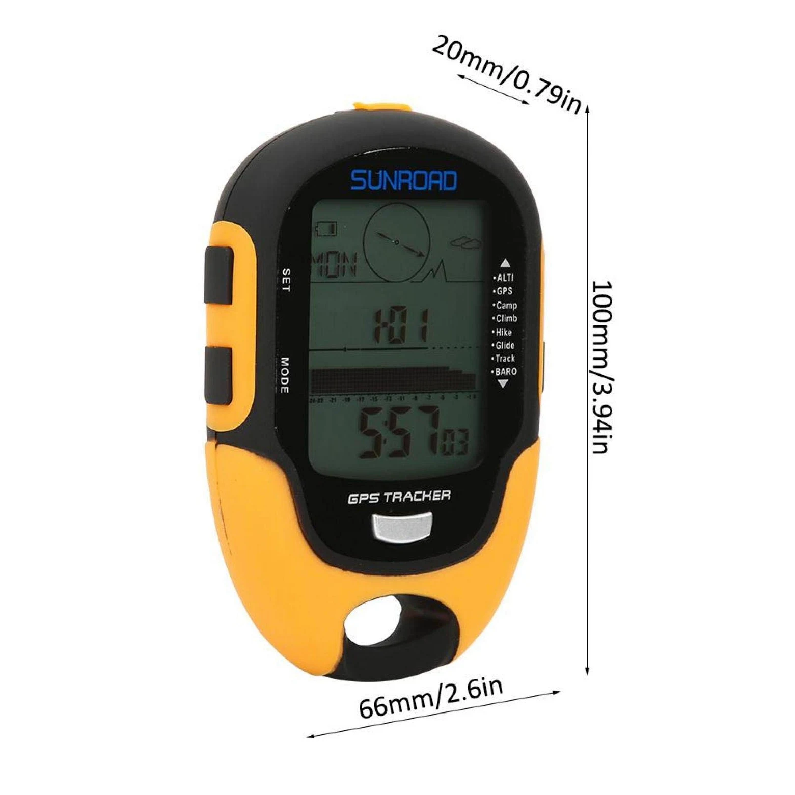 DAUERHAFT Brújula de medidor de altitud GPS Grado Impermeable IPX4, Adecuado para Deportes al Aire