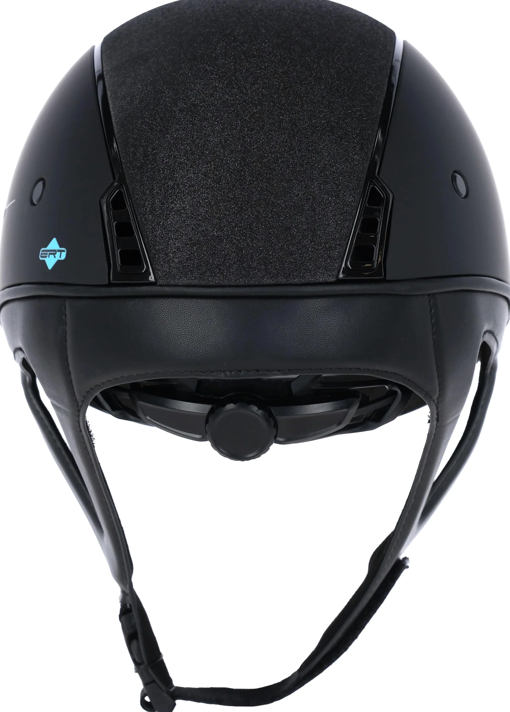 Covalliero Casco de equitación Eclipse, sistema de disco, sistema ERT, sistema de ventilación, carcasa de ABS, certificado EN1384:2023, aplicación brillante, negro mate, 58-61 cm