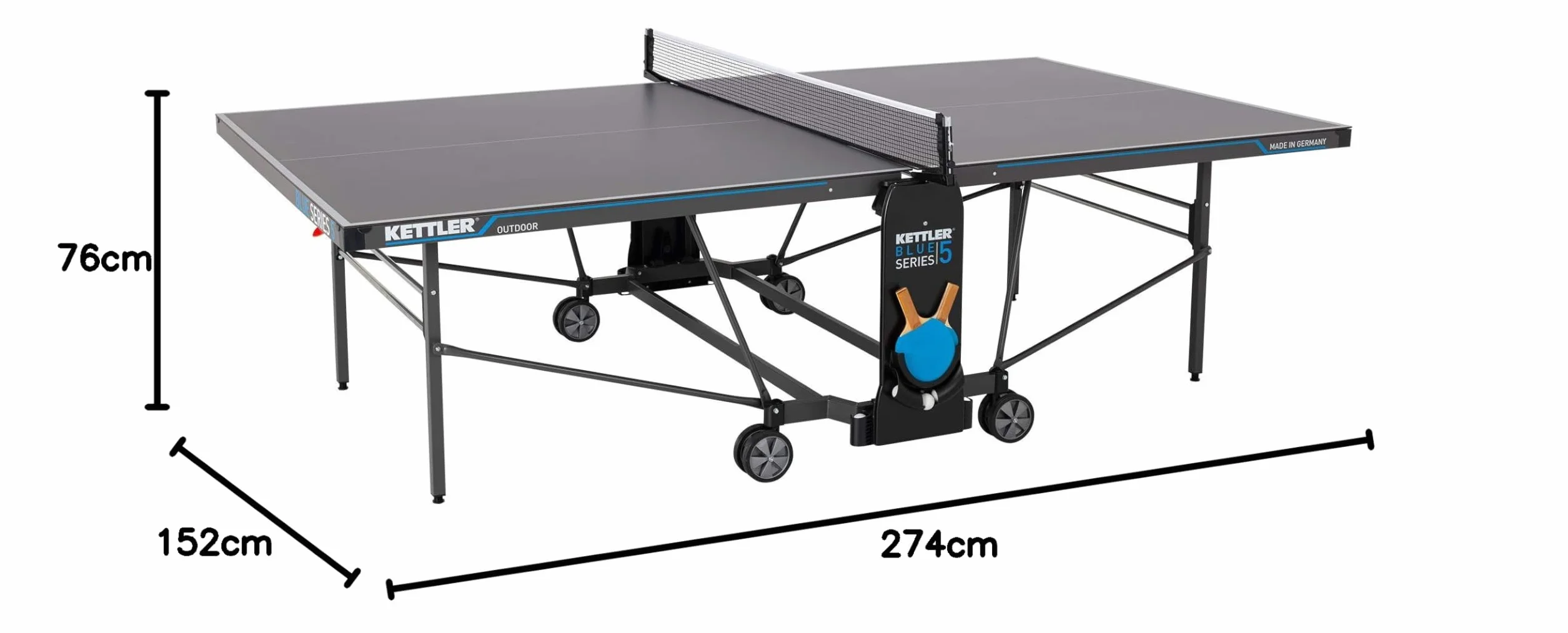 Mesa KETTLER K5 Outdoor Plegable Resistente a la Intemperie Tablero Melamina 5 mm Made in Germany