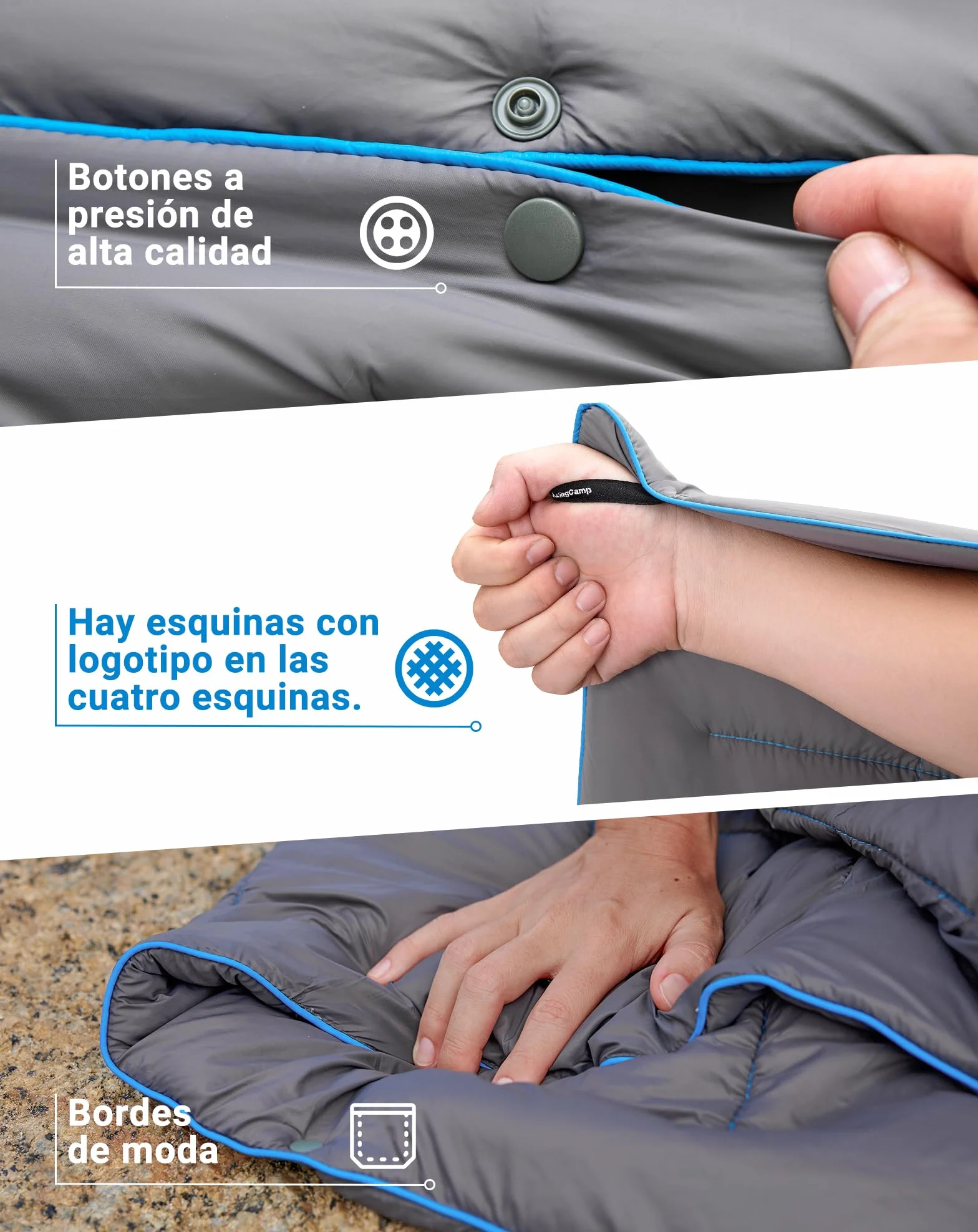KingCamp Manta de Camping Ultraligera Cálida Impermeable con Bolsa de Transporte