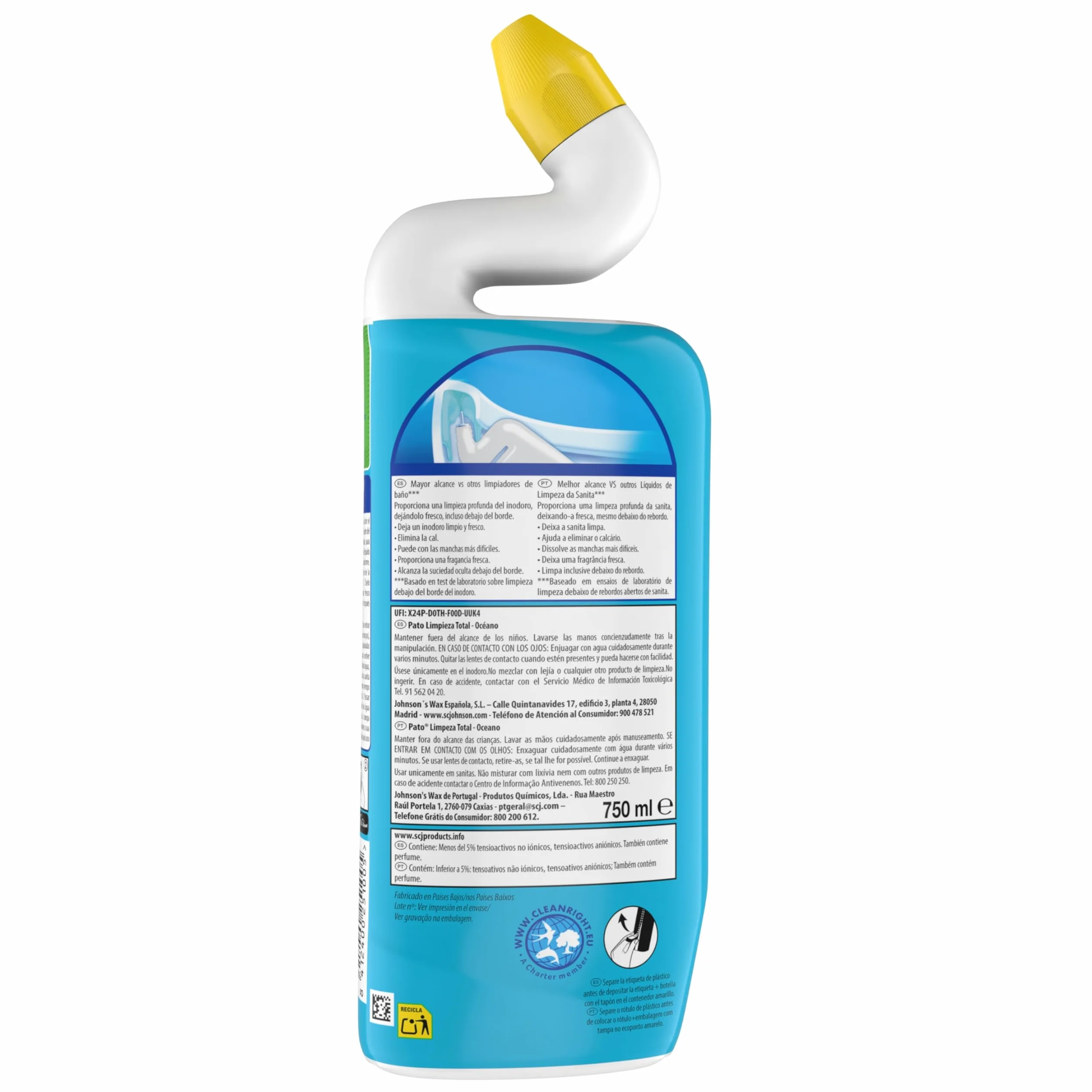 LIMPIADOR PATO WC AZUL 750ML