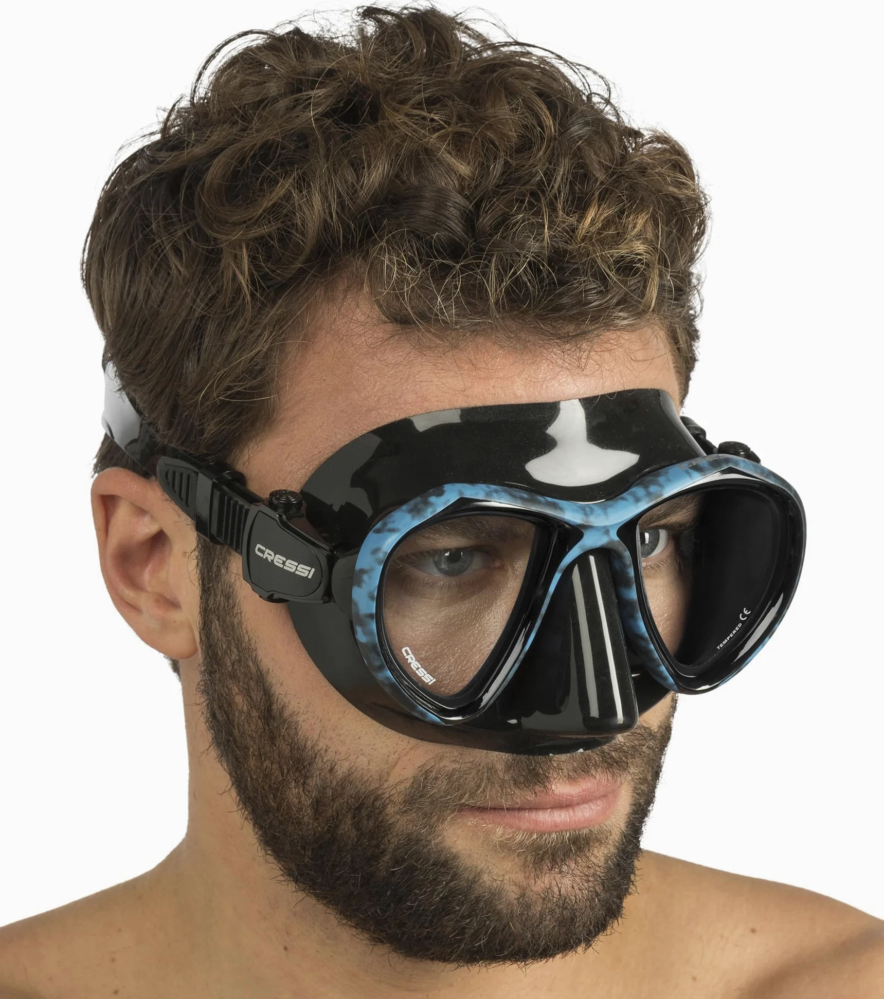 Cressi Máscara de bajo Volumen para fotógrafo de Buceo Libre para Adultos con Falda de Silicona - Calidad Metis Desde 1946