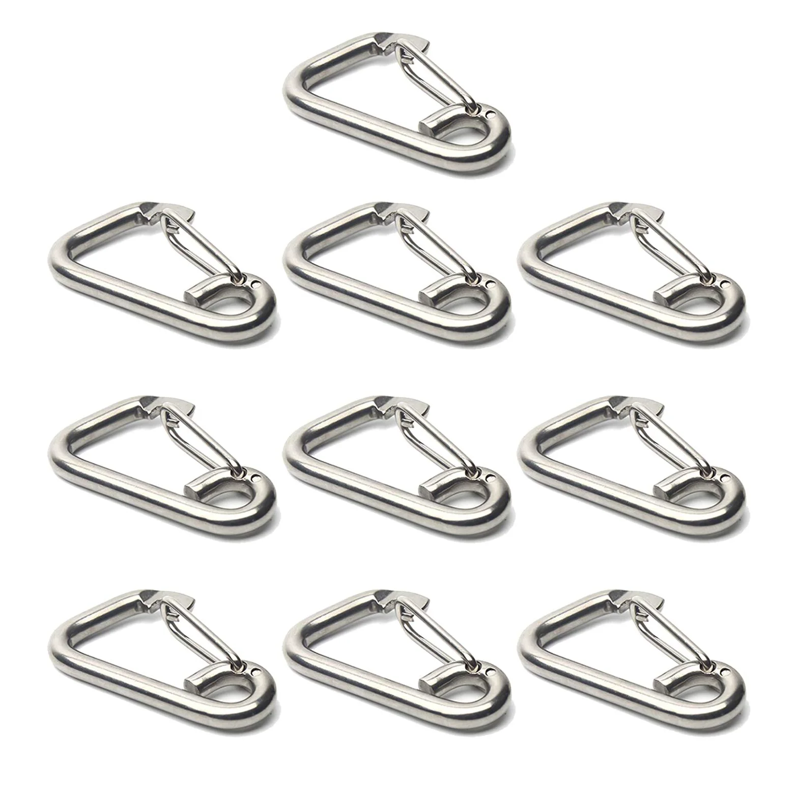 ArinkO Paquete de 10 mosquetones de Acero Inoxidable – Ganchos de Resorte versátiles para Accesorios Hechos a Mano