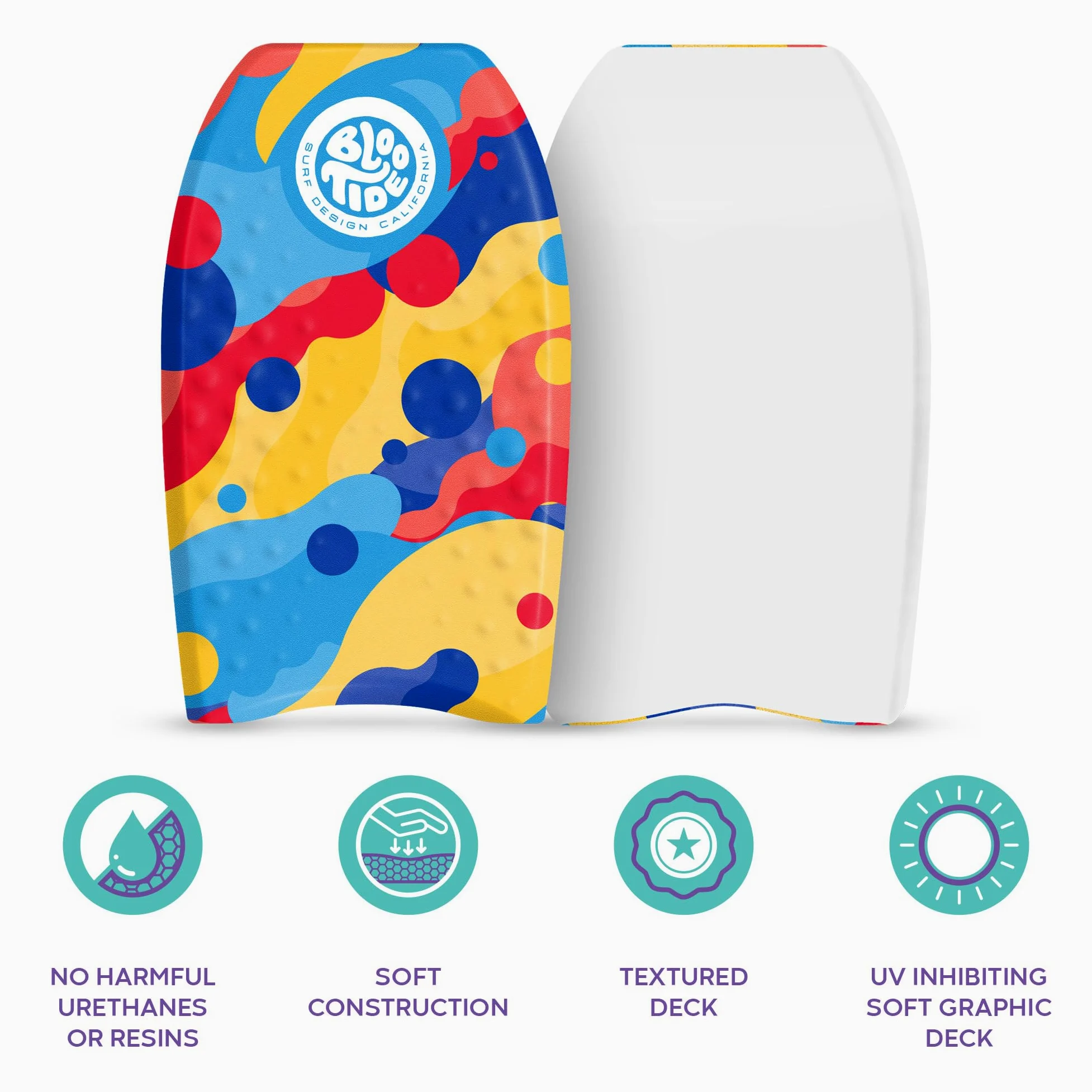 Bloo Tide Mini Bodyboard de 22 Pulgadas // Tabla de Bodyboard Suave sin Cera de Espuma para Adultos y niños de Todos los Niveles