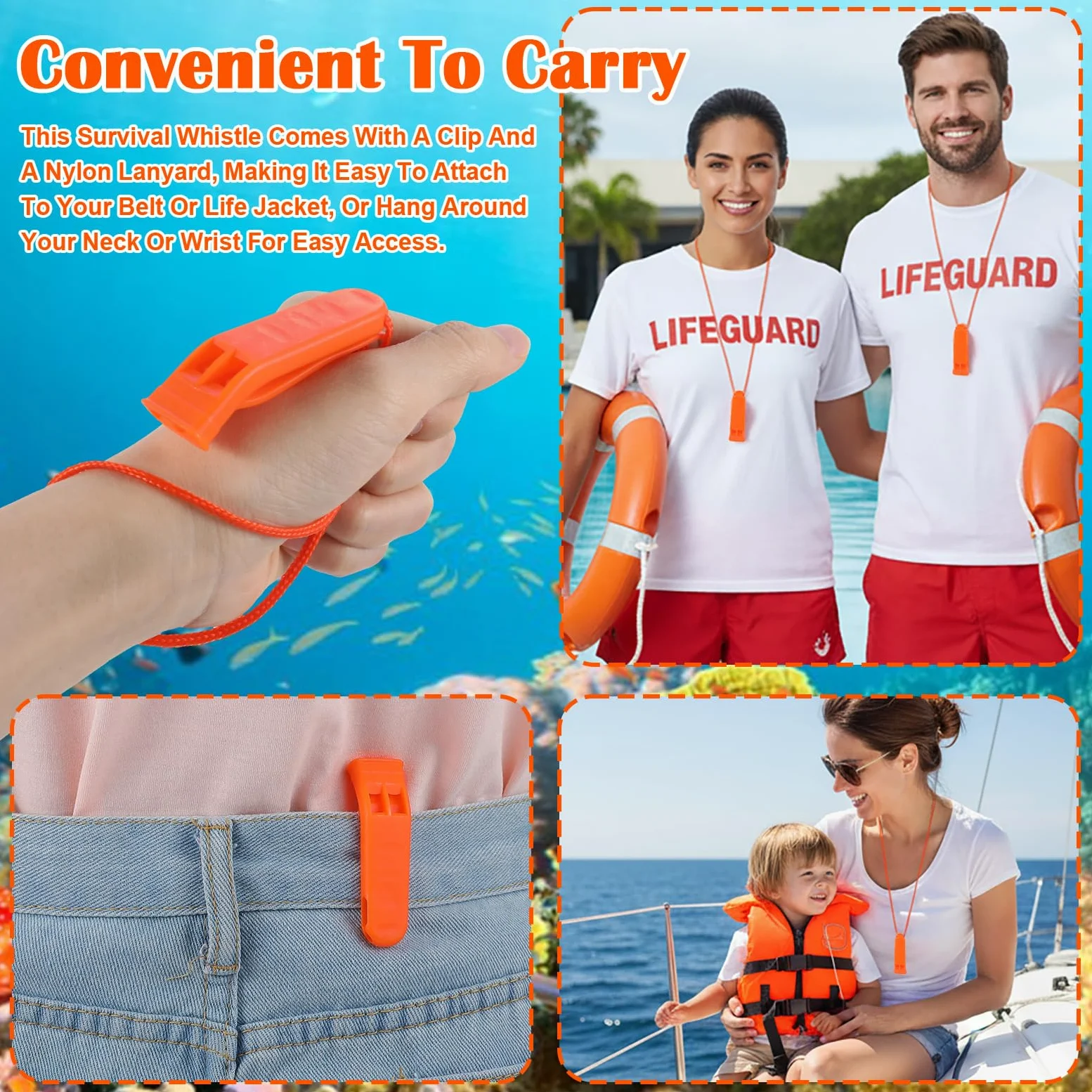 100 silbatos de emergencia con cordón de seguridad, silbatos de supervivencia para seguridad, camping, senderismo, canotaje, caza, supervivencia, rescate, señalización