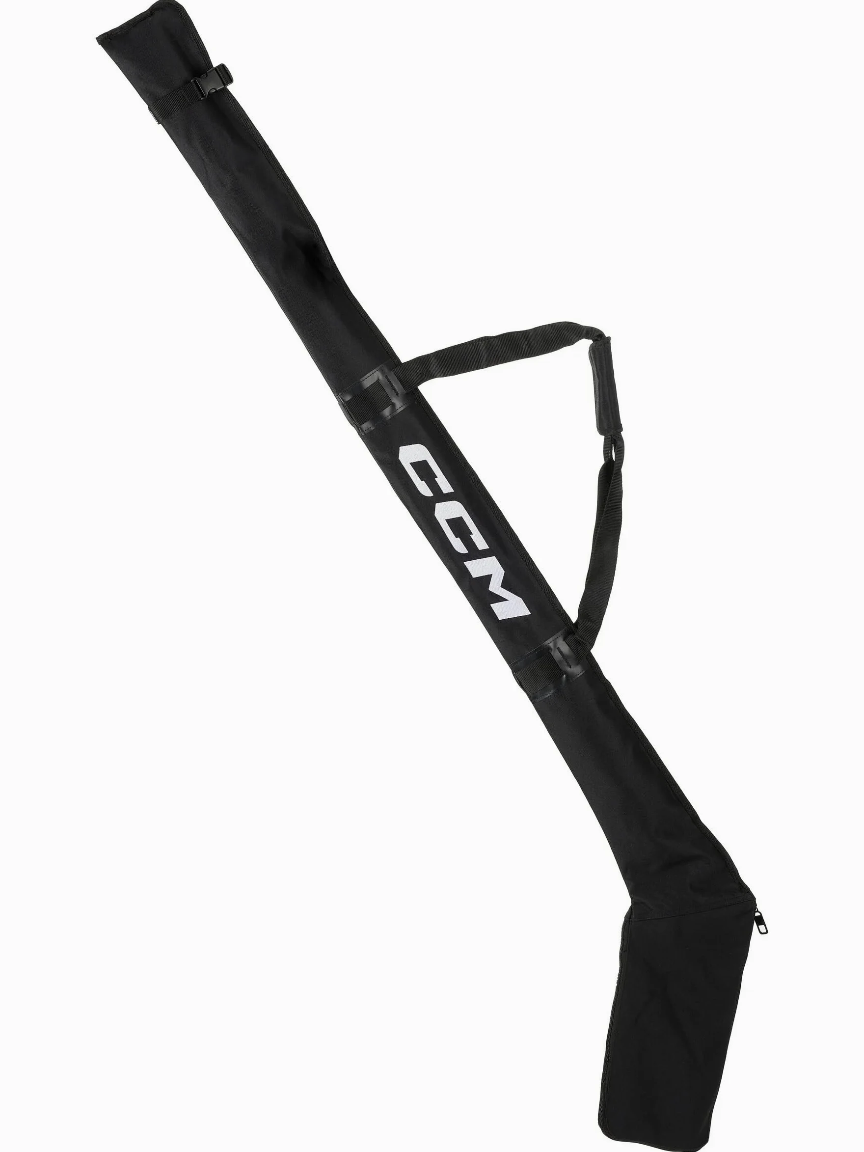CCM Bolsa para palos de hockey, poliéster, puede adaptarse hasta 4 palos senior, correa de hombro acolchada, correa de hebilla ajustable, color negro