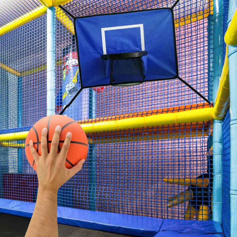 Cesta de Baloncesto de Pared Extraíble 65x55 cm con Bomba y 3 Bolas