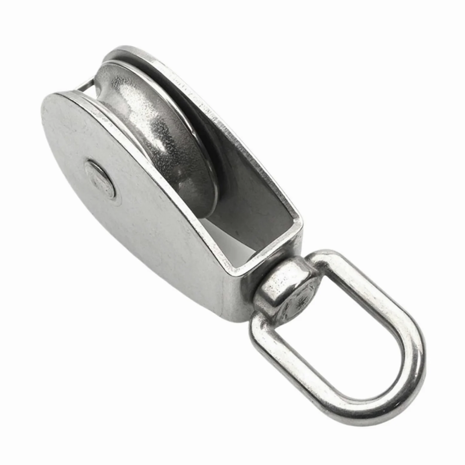 Polea de elevación de acero inoxidable, herramienta de polea de cuerda de doble rueda M15/M25 de 32 mm, equipo de elevación giratorio para elevación resistente