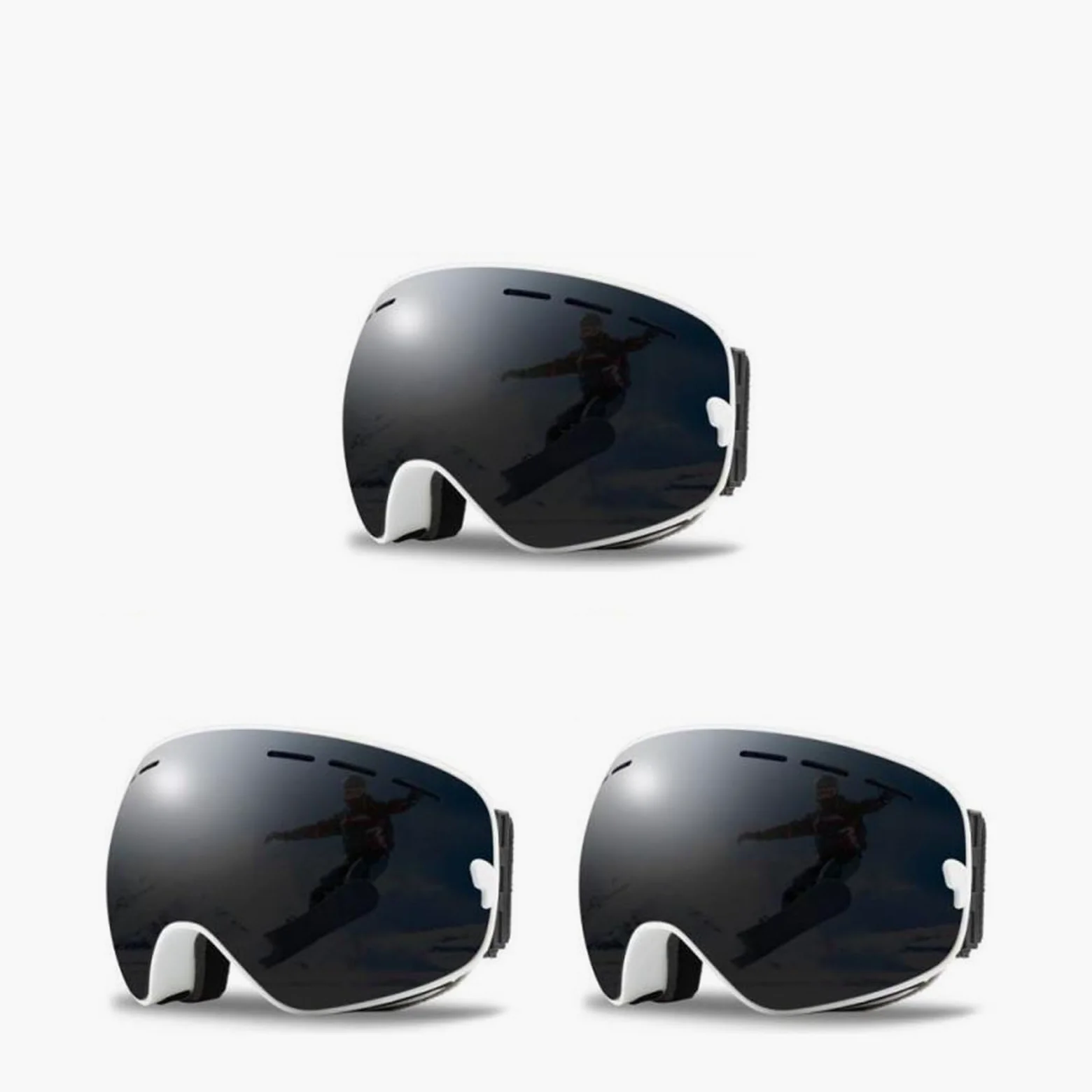 Gafas de esquí 1/2/3P Gafas de esquí duraderas - Gafas de montañismo de arena Gafas - Gafas de esquí antiniebla - Gafas de radiación - Gafas de viento para exteriores (Color: 12 2 piezas) (08 3
