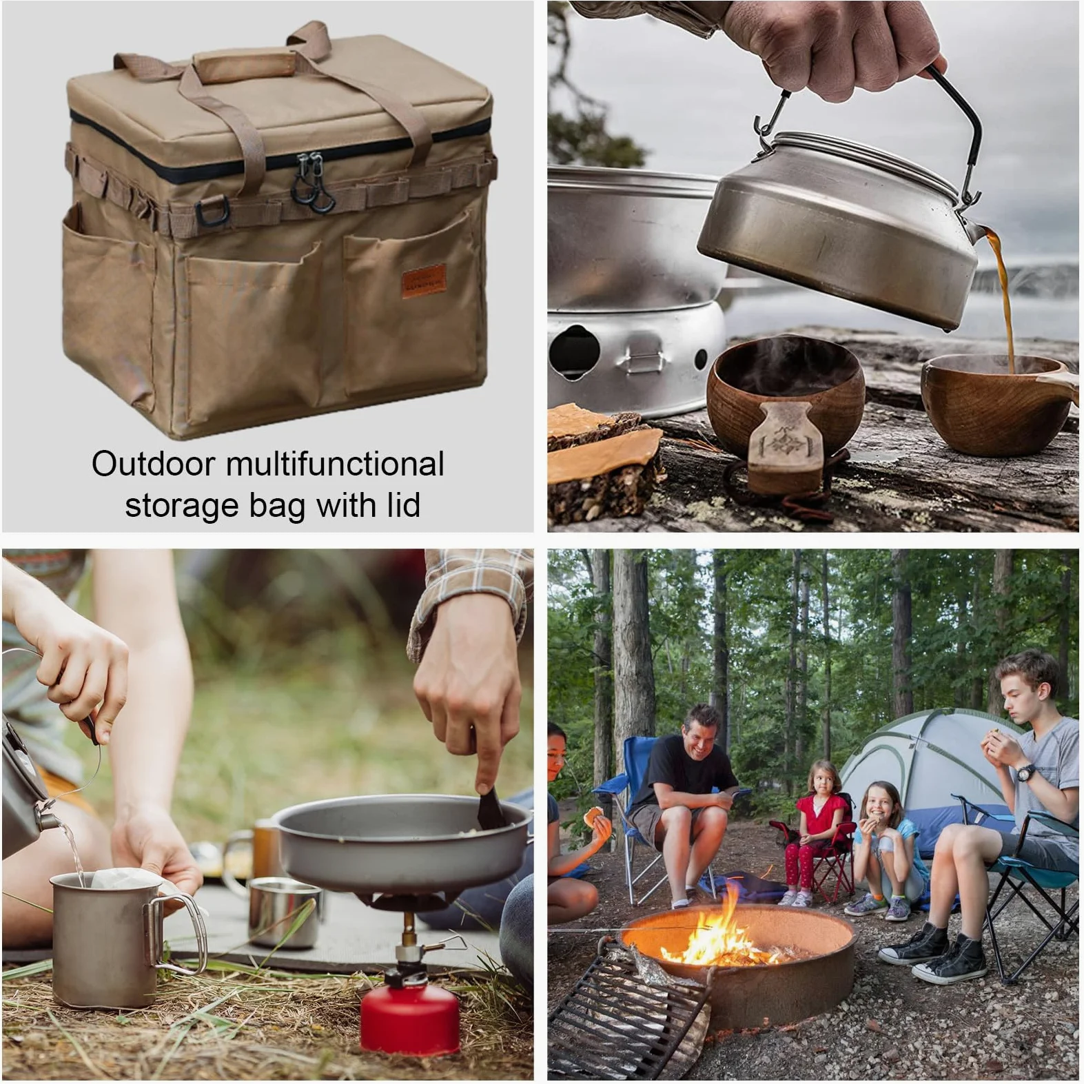Bolsa De Camping Organizador Exterior Impermeable con Gran Capacidad | Bolsa De Mano Para El Camping Con Almacenamiento De Herramientas Para Senderismo Mochilero Pesca Viaje Herramientas Y Equipo