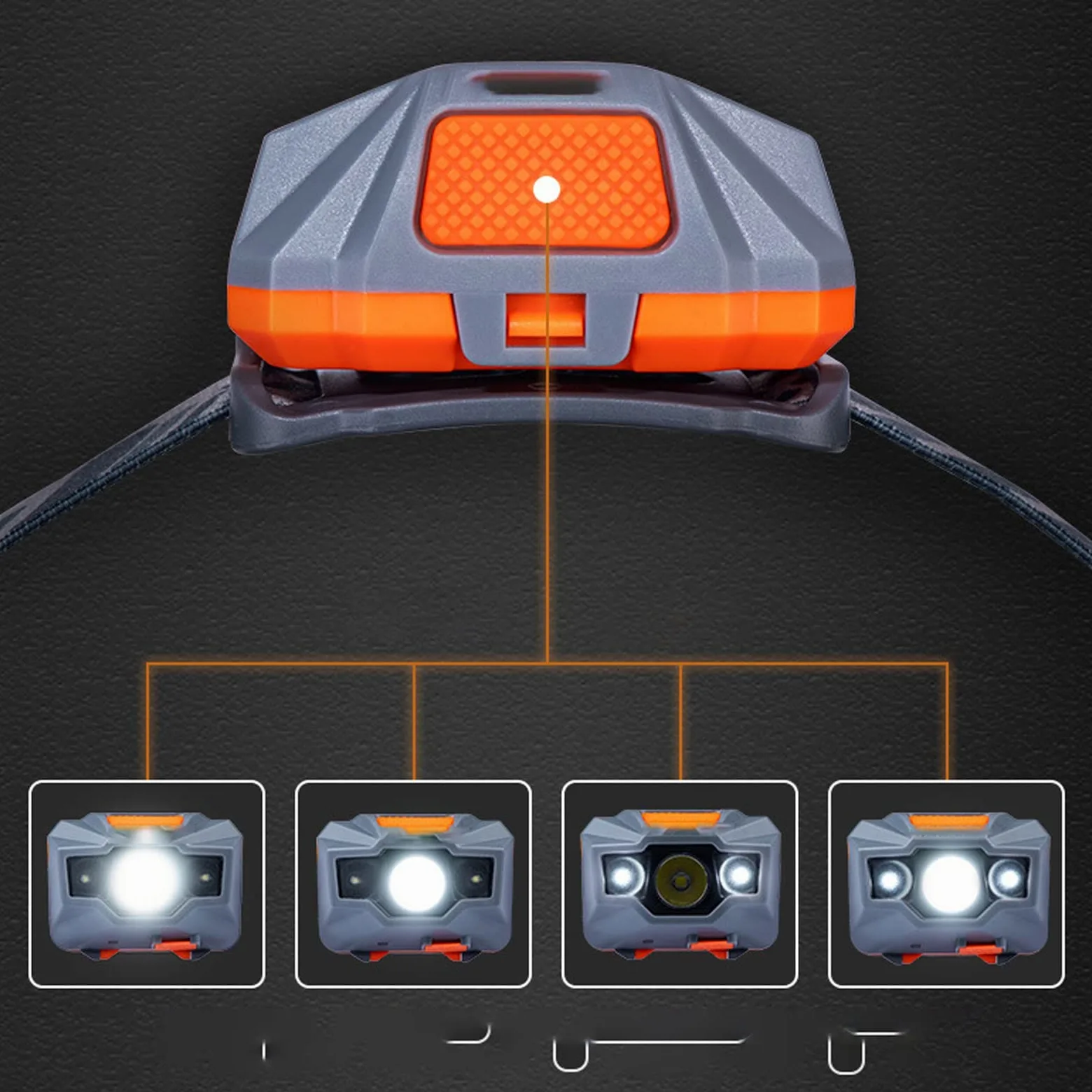 MyrRhe Linterna Frontal Liviana Ultra Brillante - Linterna Frontal Recargable USB para Pescar, Acampar y Caminar - Impermeable, Verde
