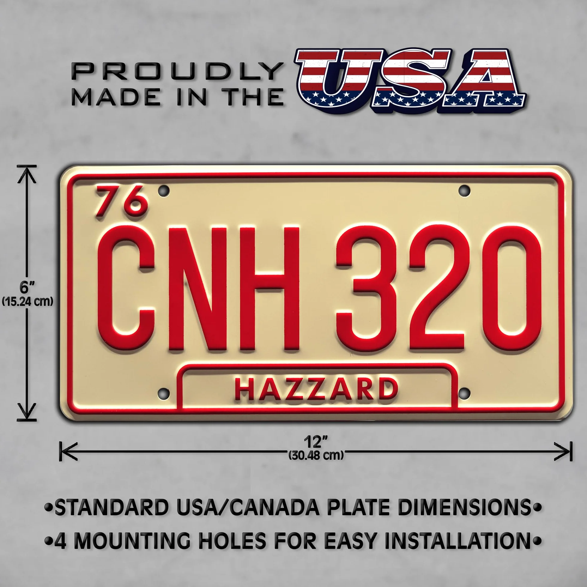 Dukes of Hazzard Georgia CNH 320 Metal Stamped License Plate