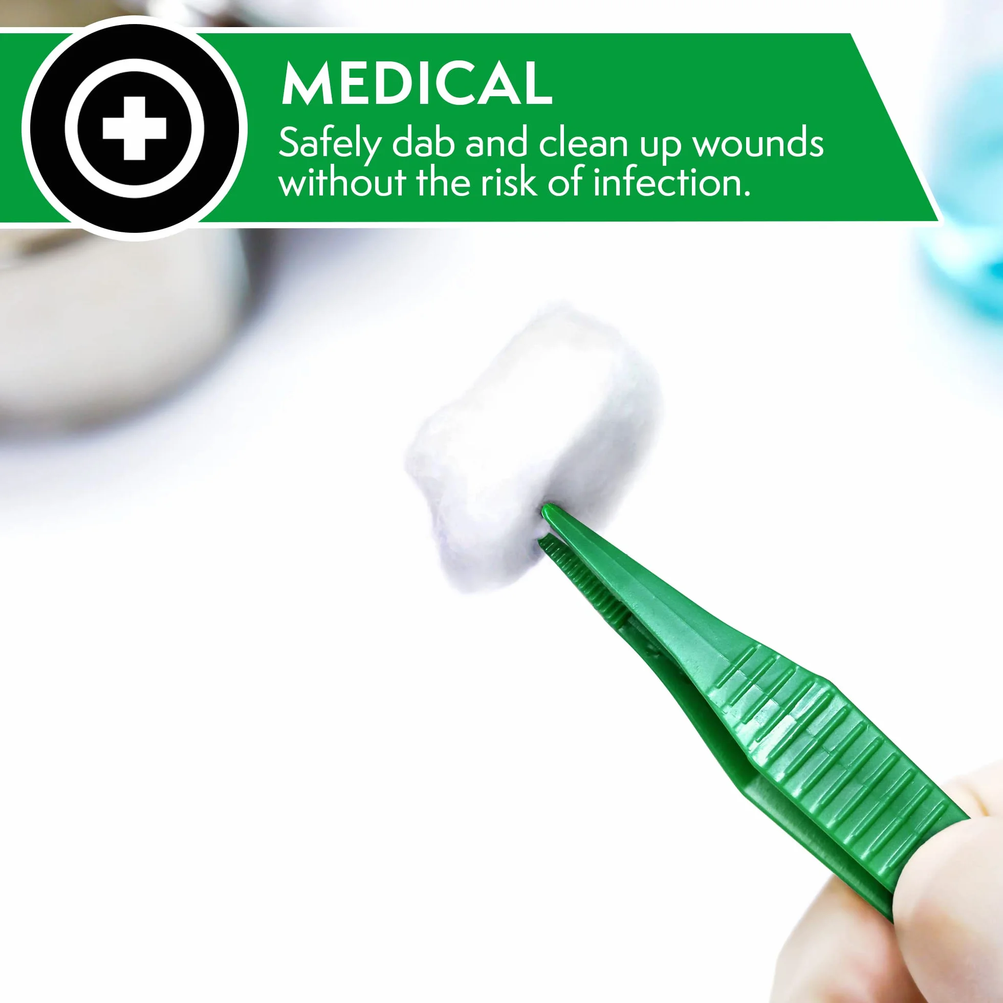 JFA Medical Pinzas de plástico desechables primeros auxilios 12,5 cm caja 20 unidades