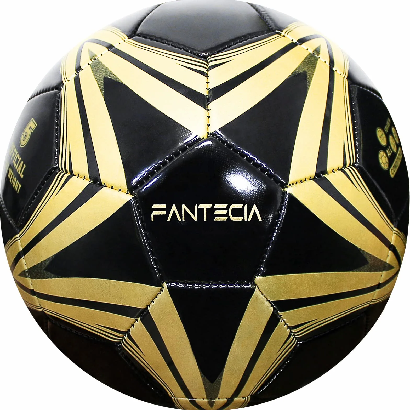 Balón de fútbol unisex de talla 5, pelota oficial profesional al aire libre para jóvenes y adultos., Negro