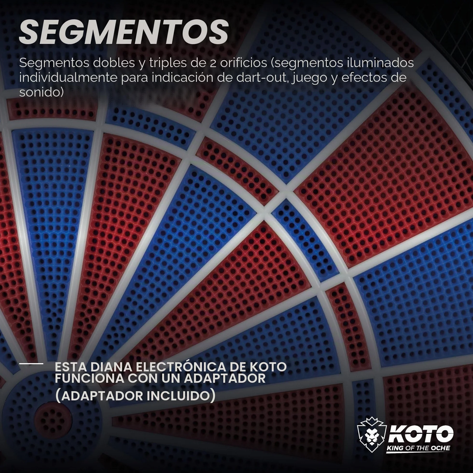 KOTO – Diana Electrónica Royal 580, 6 Dardos Soft, 36 Juegos, Más de 580 Variantes, para 1-8 Jugadores