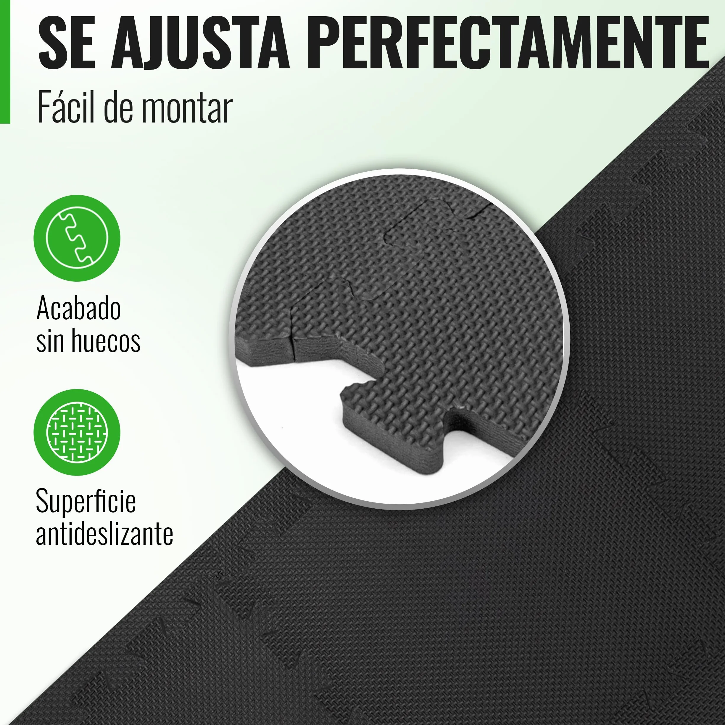 AthleticPro Esterilla protectora para el suelo Fitness [60 x 60 cm] – 18 alfombrillas extra gruesas [20% más protección] – Esterillas protectoras antideslizantes para gimnasio y dispositivo de fitness