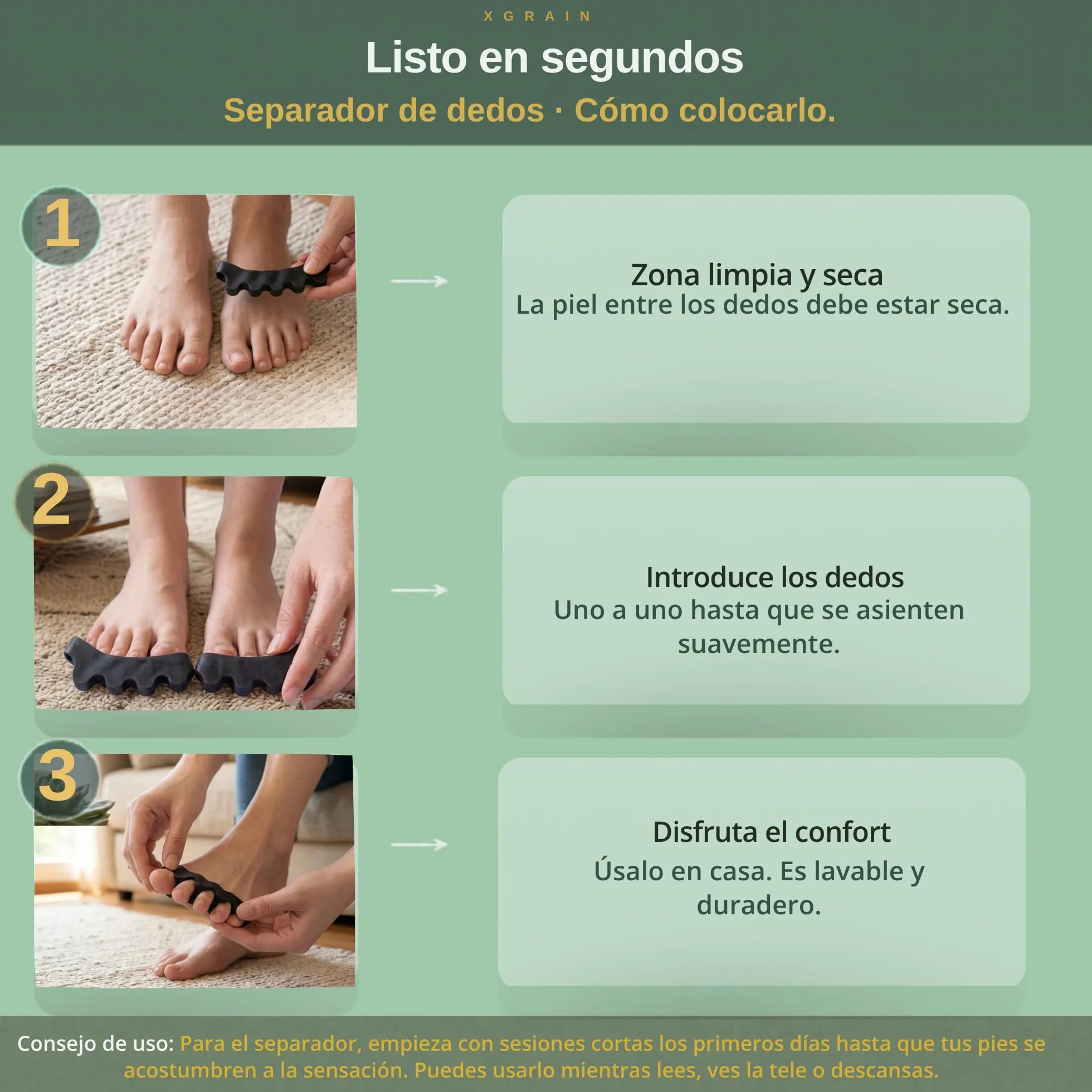Corrector de Juanetes Separador Dedos pie Negro Férula Hallux Valcus con Almohadilla de Gel Pack 4 Piezas