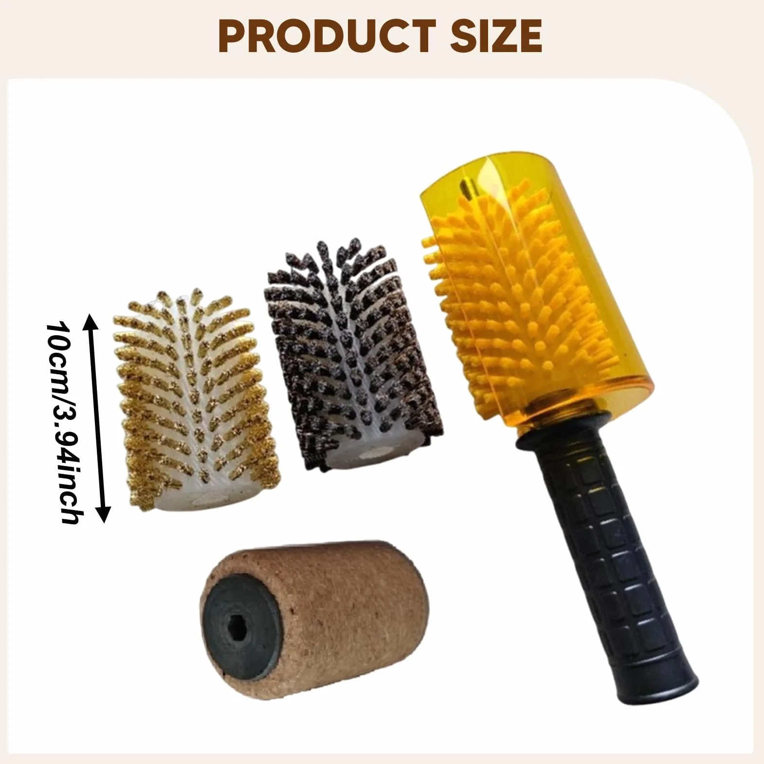 perfk Kit de cepillos para Cera de esquí, Nailon, latón, Crin de Caballo, Corcho, Mantenimiento de Snowboard, Limpieza, Cepillo rotatorio eléctrico,