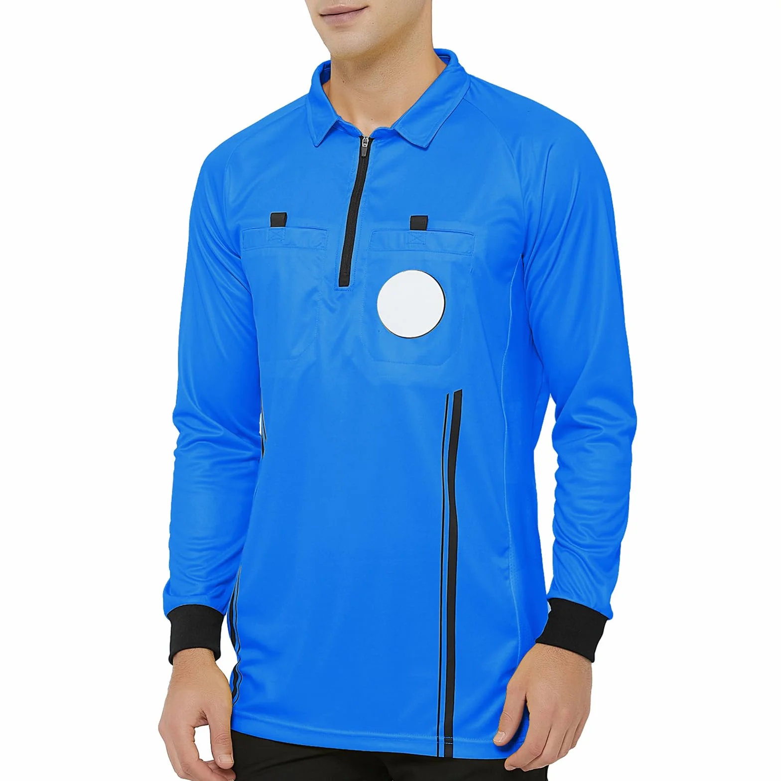 TopTie Camiseta Oficial de árbitro de fútbol de Manga Larga Hombre, Uniforme Profesional de USSF