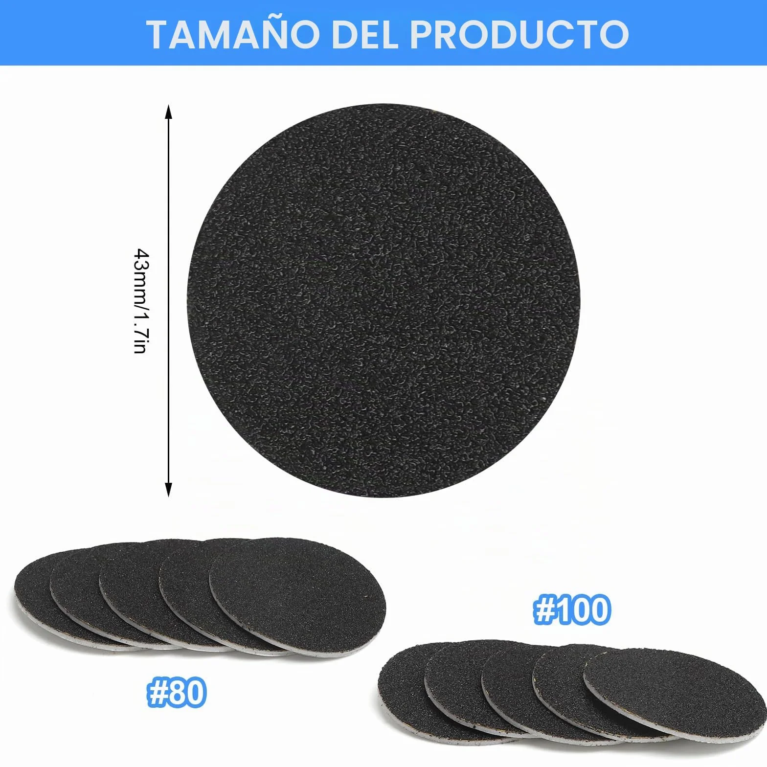 120 Discos Abrasivos Pies Grano 80 100, Papel Lija Pies, Juego Pedicura Uso Doméstico