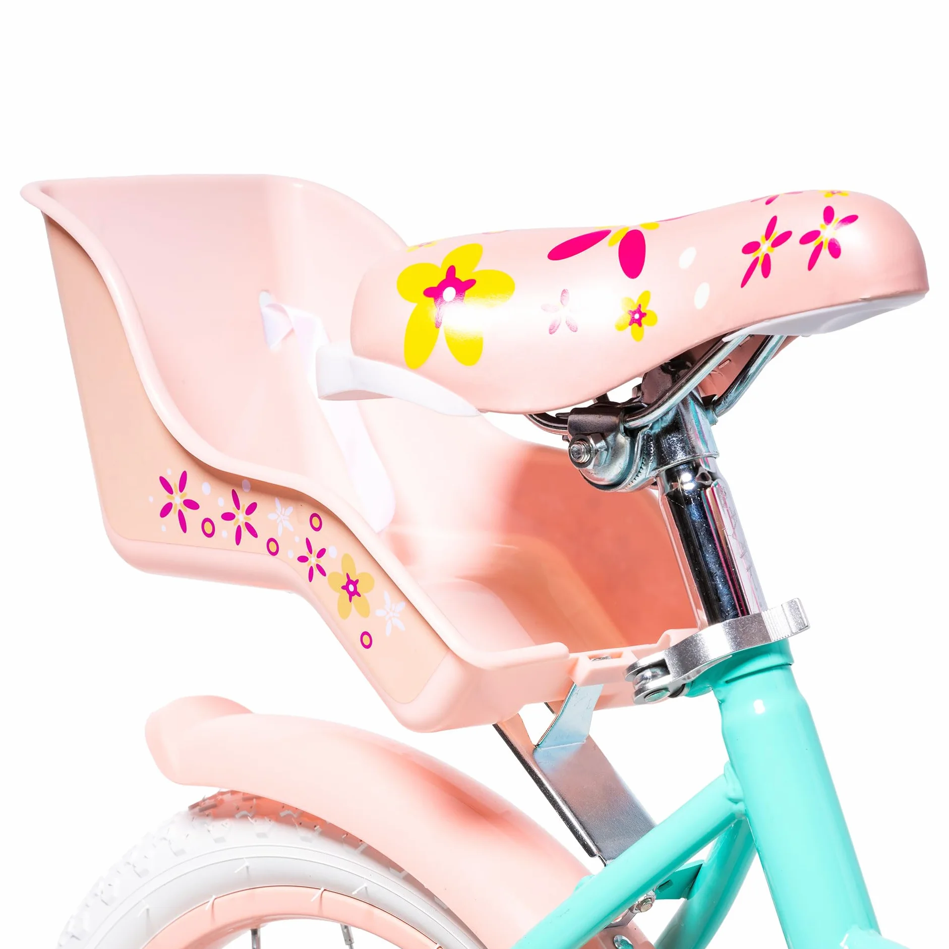 ATAA Bicicleta Infantil Kitty 12 y 16 Pulgadas con Ruedines Desmontables Cesta y Serpentinas Bicicleta para Niñas con Frenos Reflectores y Cuadro de Acero