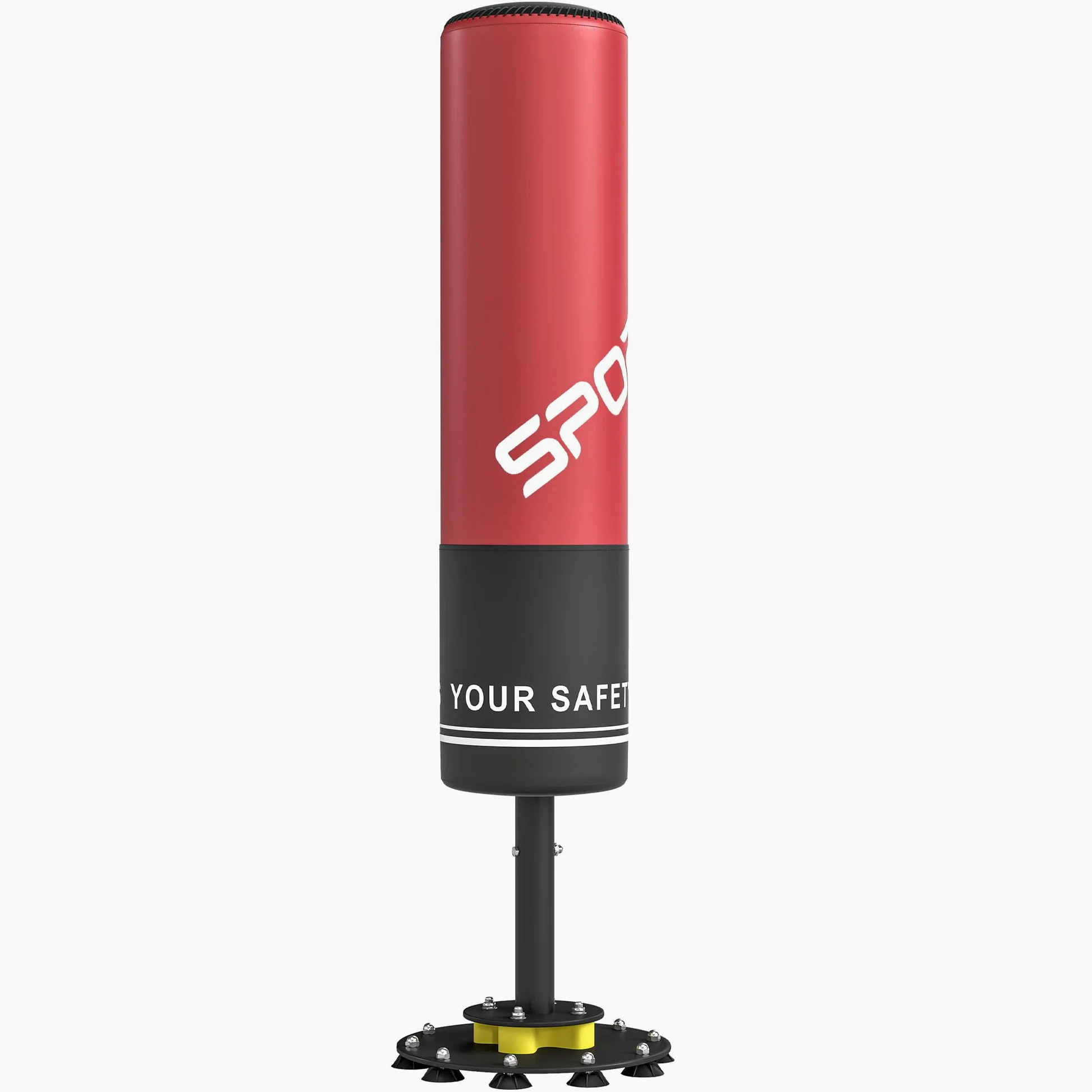 SPORTNOW Saco de boxeo de pie de 135 cm con 10 ventosas y amortiguadores, saco de kickboxing para adultos, jóvenes, fitness, entrenamiento de boxeo, entrenamiento de artes marciales mixtas