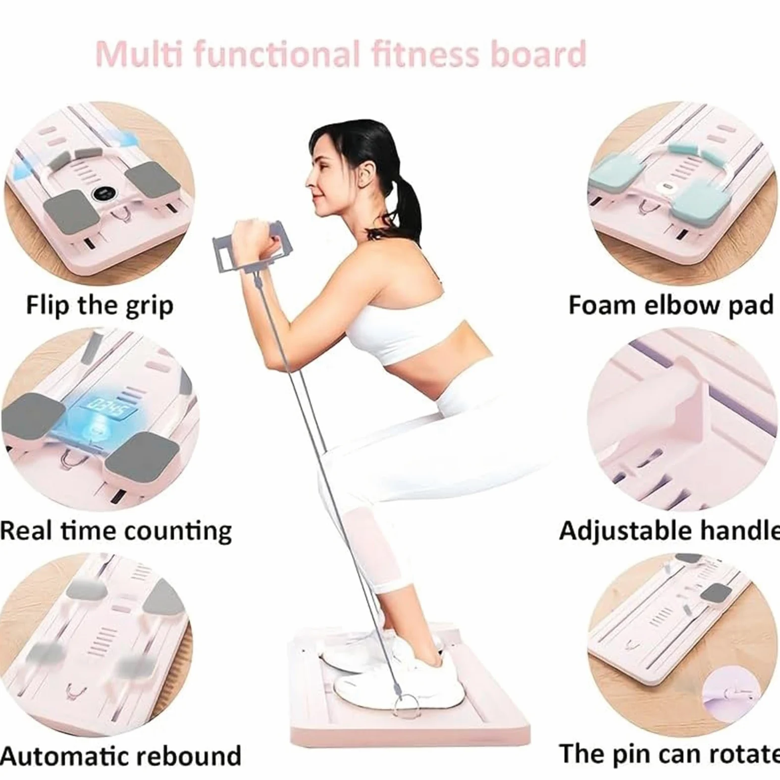 Tabla de pilates para entrenamiento en casa | Entrenador abdominal para núcleo y abdomen para apartamento, hotel, gimnasio, salón, casa, interior, garaje