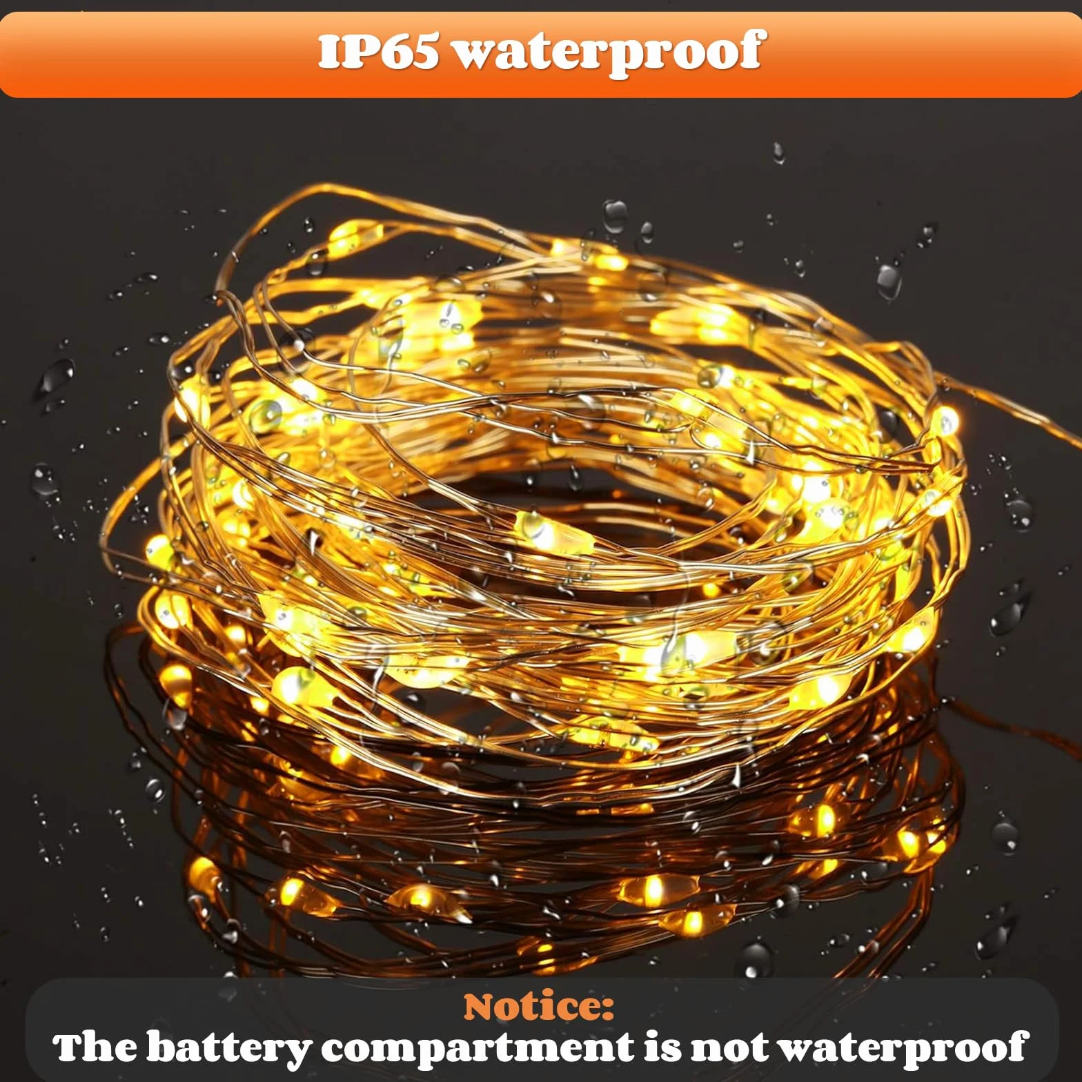 Yizhet Guirnalda Luces Recargable 6 Piezas 3m 30 Led Blanca Cálida IP65 Impermeable con Temporizador