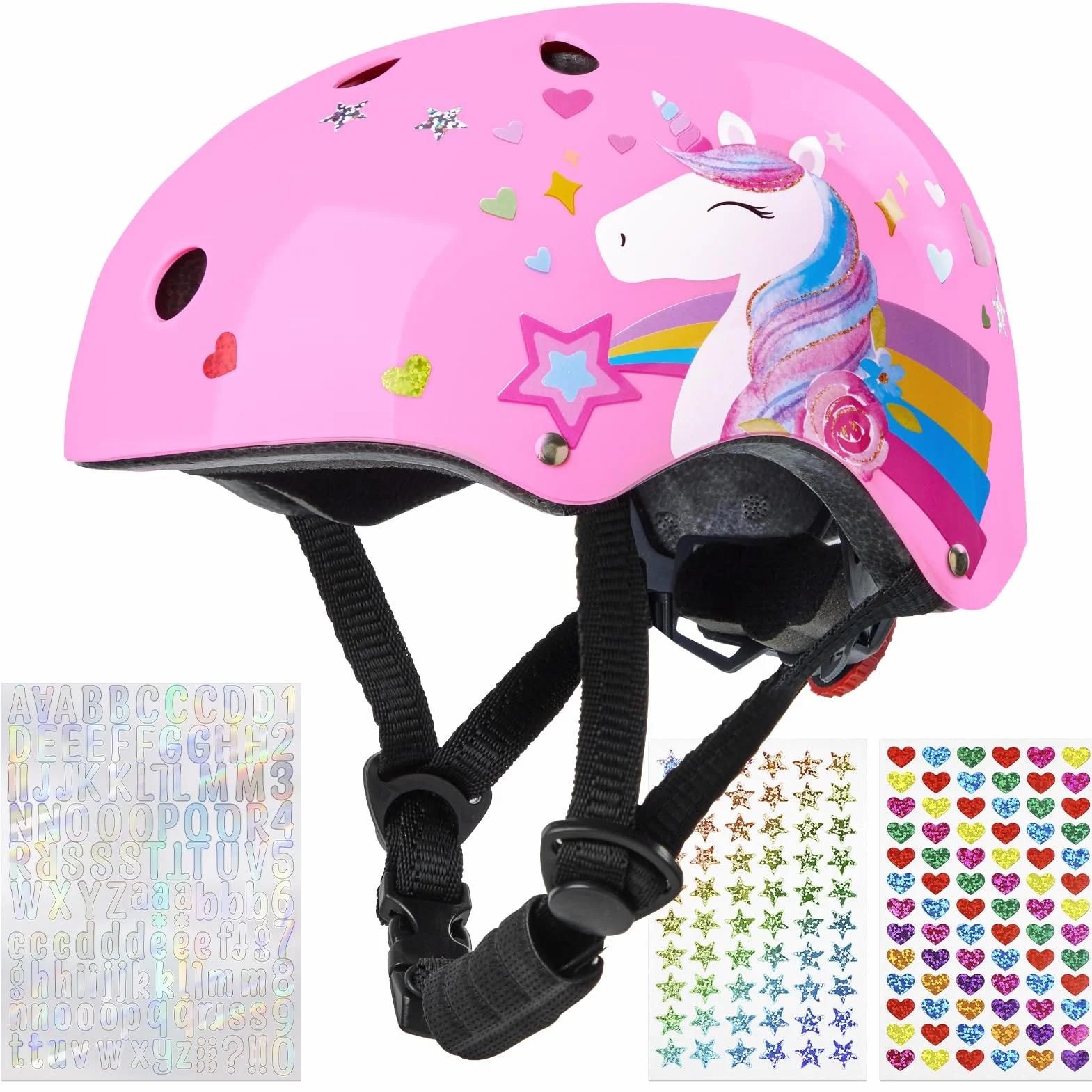 Casco Bicicleta Niños, Unicorn Castle Cascos de Ciclismo para Niños Ajustable Casco Infantil Patinete Rollerskate de 3 a 8 Años