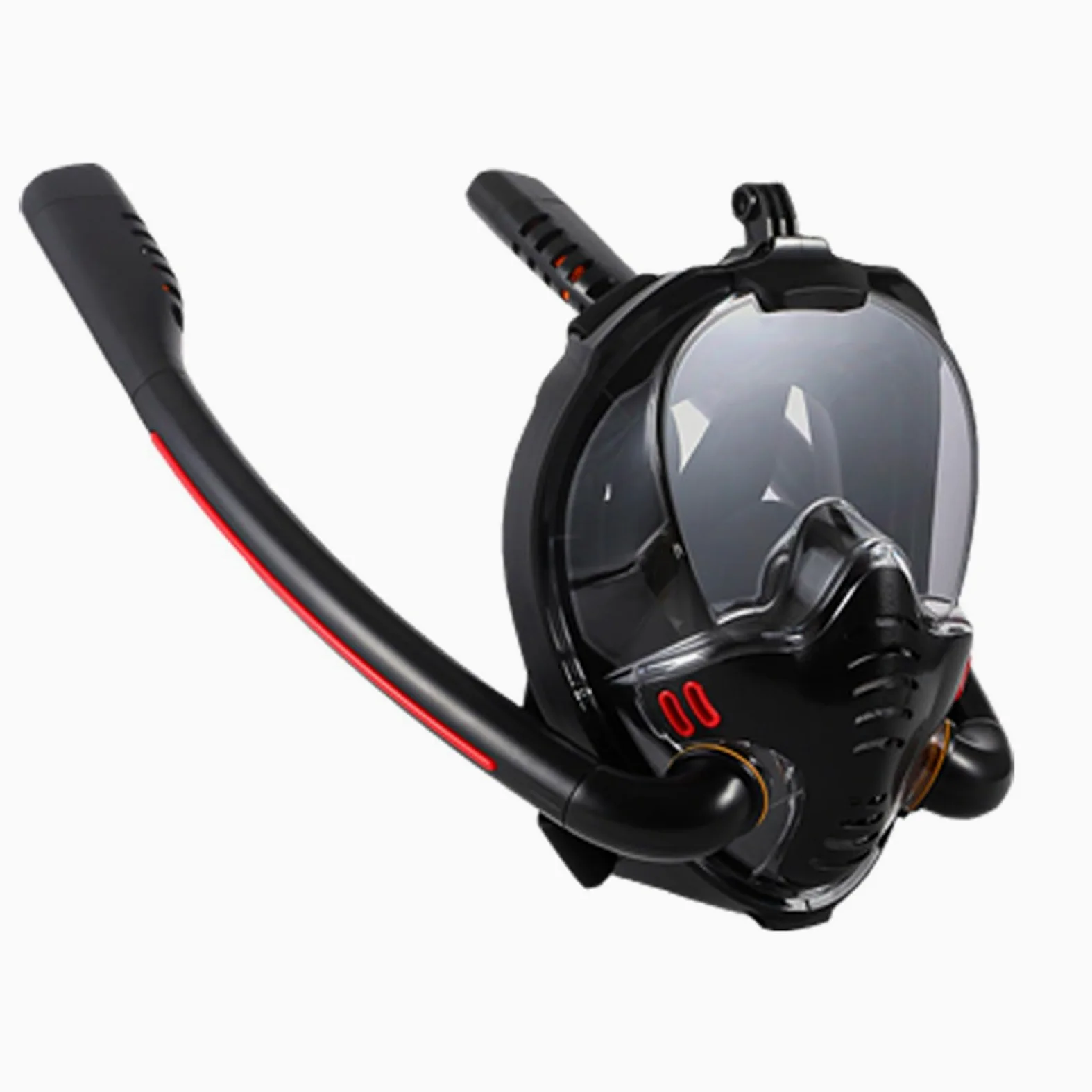 Máscara de snorkel de cara completa, panorámica de 180 °, máscara de snorkel de doble tubo con soporte de Cámara extraíble, máscara de pulmón de agua antiniebla para adultos D,S/M