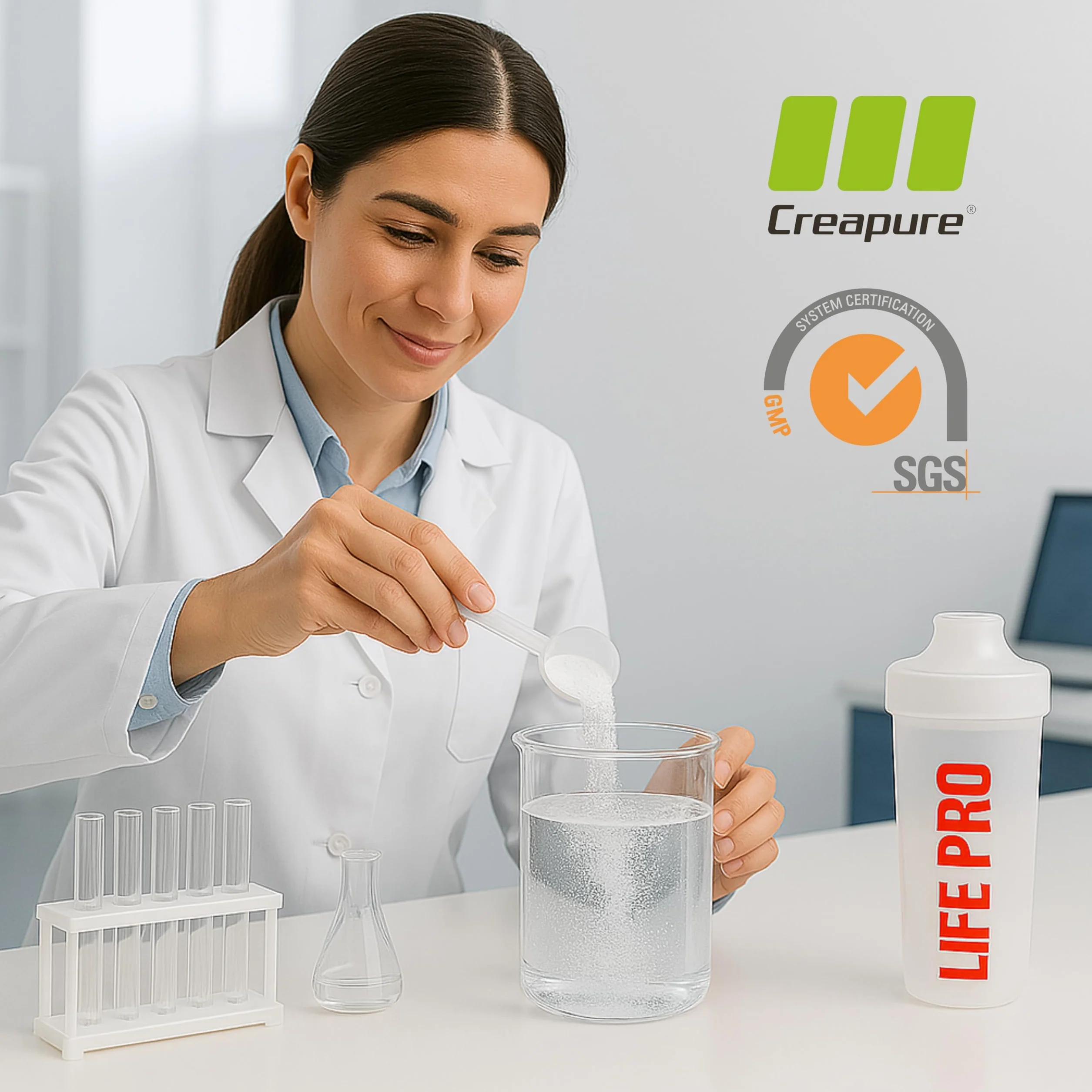 Creatina Monohidratada Creapure Life Pro Micronizada Pura 650g Sin Gluten Fuerza Energía Recuperación Muscular Calidad Alemana