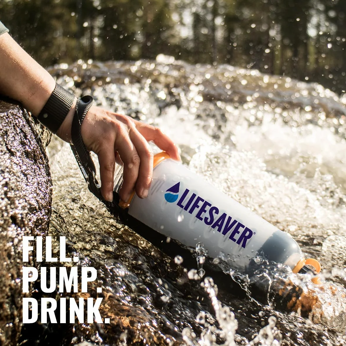 LifeSaver Botella Agua Portátil con Filtro Agua - Purifica Hasta 6000 Litros, 750ml de Capacidad, Elimina un 99,99% de Virus, Bacterias, para Senderismo y Camping, Cartuchos Reemplazables