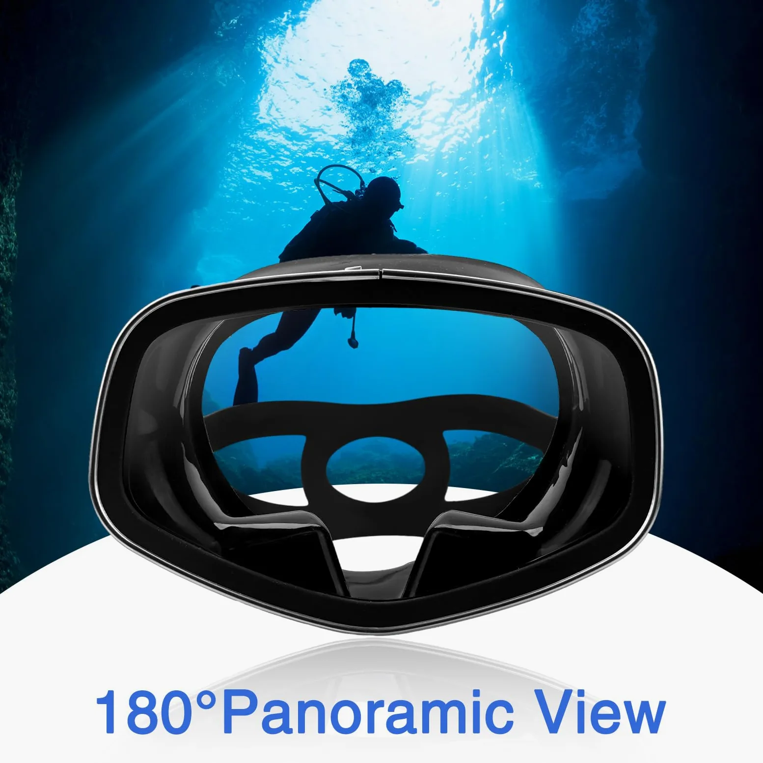 Mascarilla Gafas Buceo con Válvula de Drenaje Amplia Vista Adecuada para Adultos, Buceo, Buceo Libre y Esnórquel