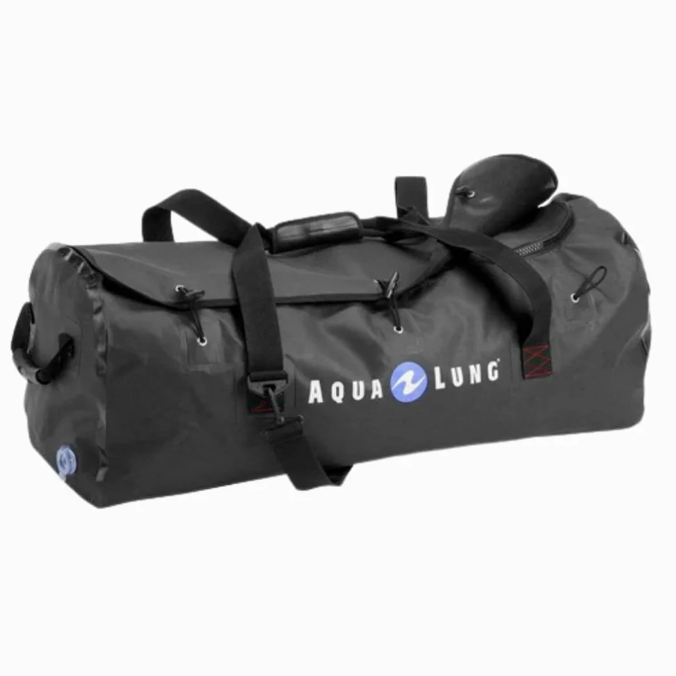 Aqualung Travel Dry Bag - Bolsa de Buceo Impermeable de 130L con Lona, 2 Válvulas de Tornillo, Asas y Correa de Hombro, Transporte de Equipo Mojado