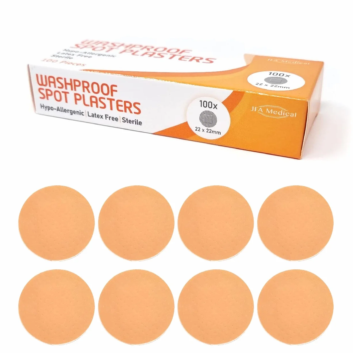 JFA Medical Apósitos Impermeables Redondos Pequeños 22 x 22 mm 100 Unidades
