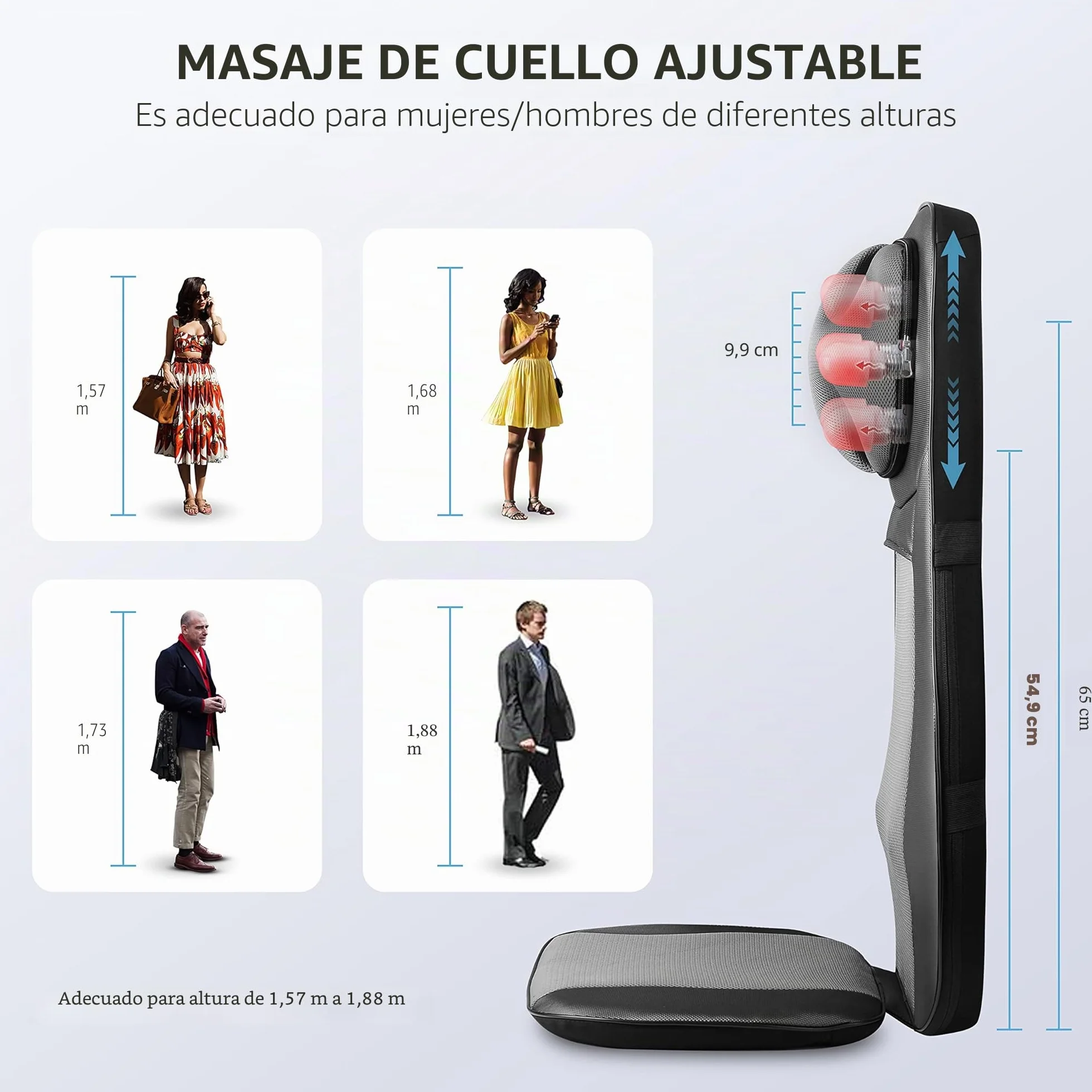 Snailax Shiatsu Asiento de Masaje con Calor, Almohada Masaje de Espalda y Cuello, Masajeador de Espalda con Vibración para Oficina en el Hogar