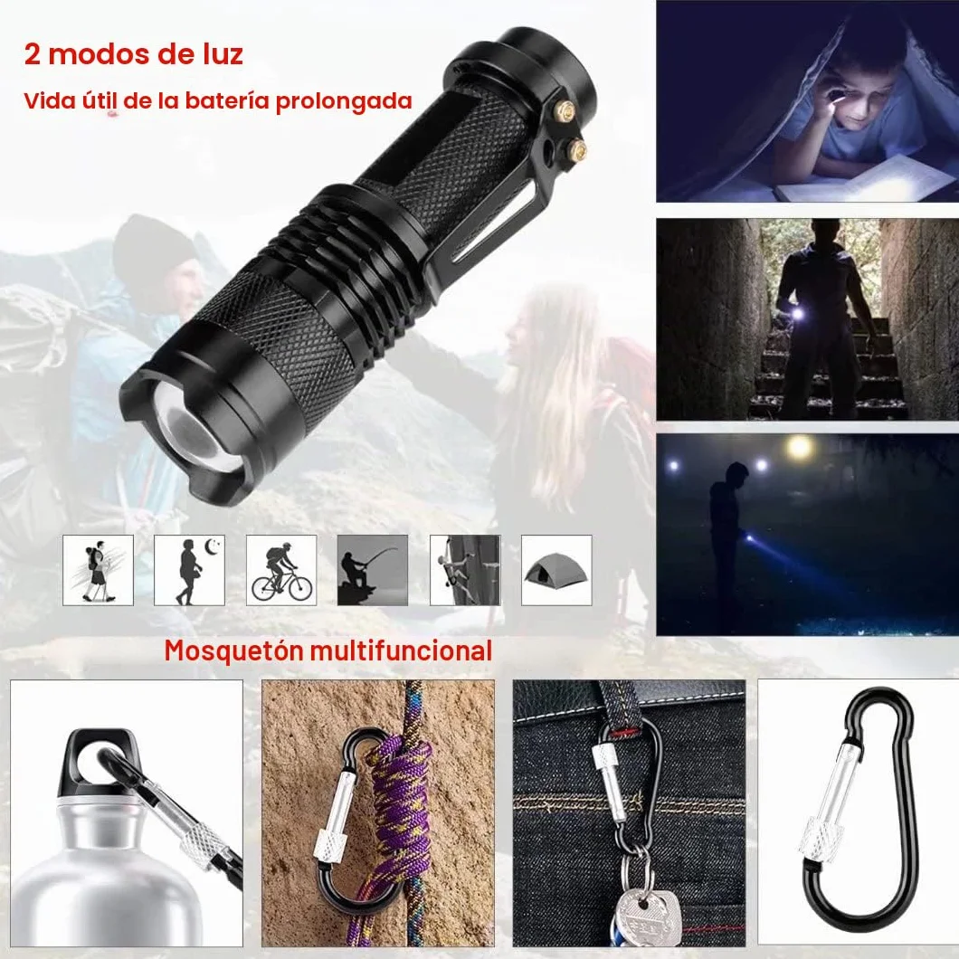 Kit de Supervivencia LC-dolida 15 en 1, Kit de Supervivencia de Emergencia al Aire Libre con Cuchillo/Linterna táctica para Acampar/bushcraft/Senderismo/Caza/Aventuras al Aire Libre