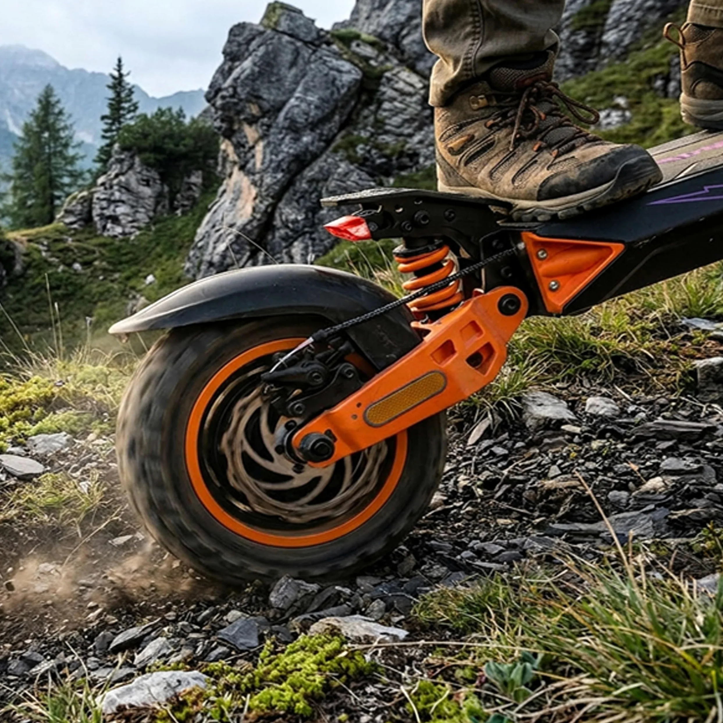 Monopatín Eléctrico Kamikaze K1 MAX – Doble Motor 2x500W, Batería 52V 20Ah, Autonomía hasta 80 km, Velocidad 20 km/h, Ruedas Grandes, Doble Freno de Disco, Suspensión, IPX5