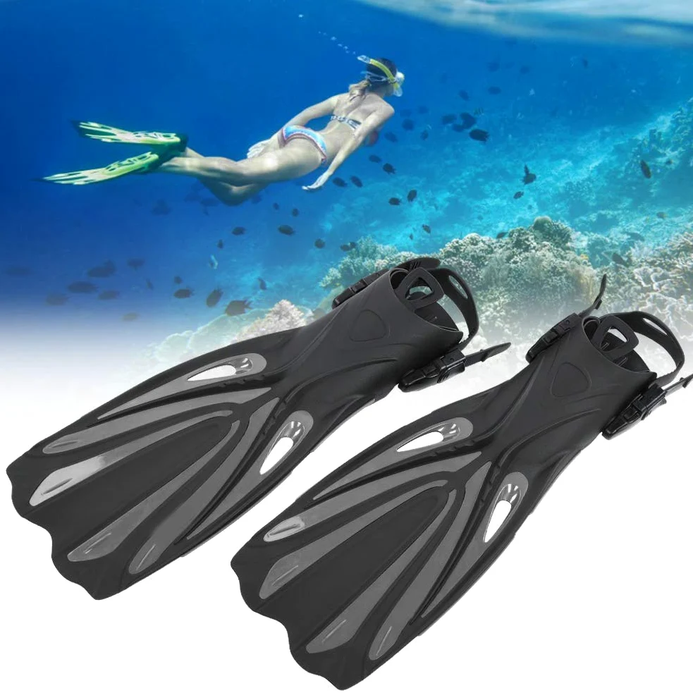 RiToEasysports Aletas de Natación Aletas Suaves Ajustables para Buceo y Snorkel, Material Ligero PP+TPR, Tamaño S/M, Rojo